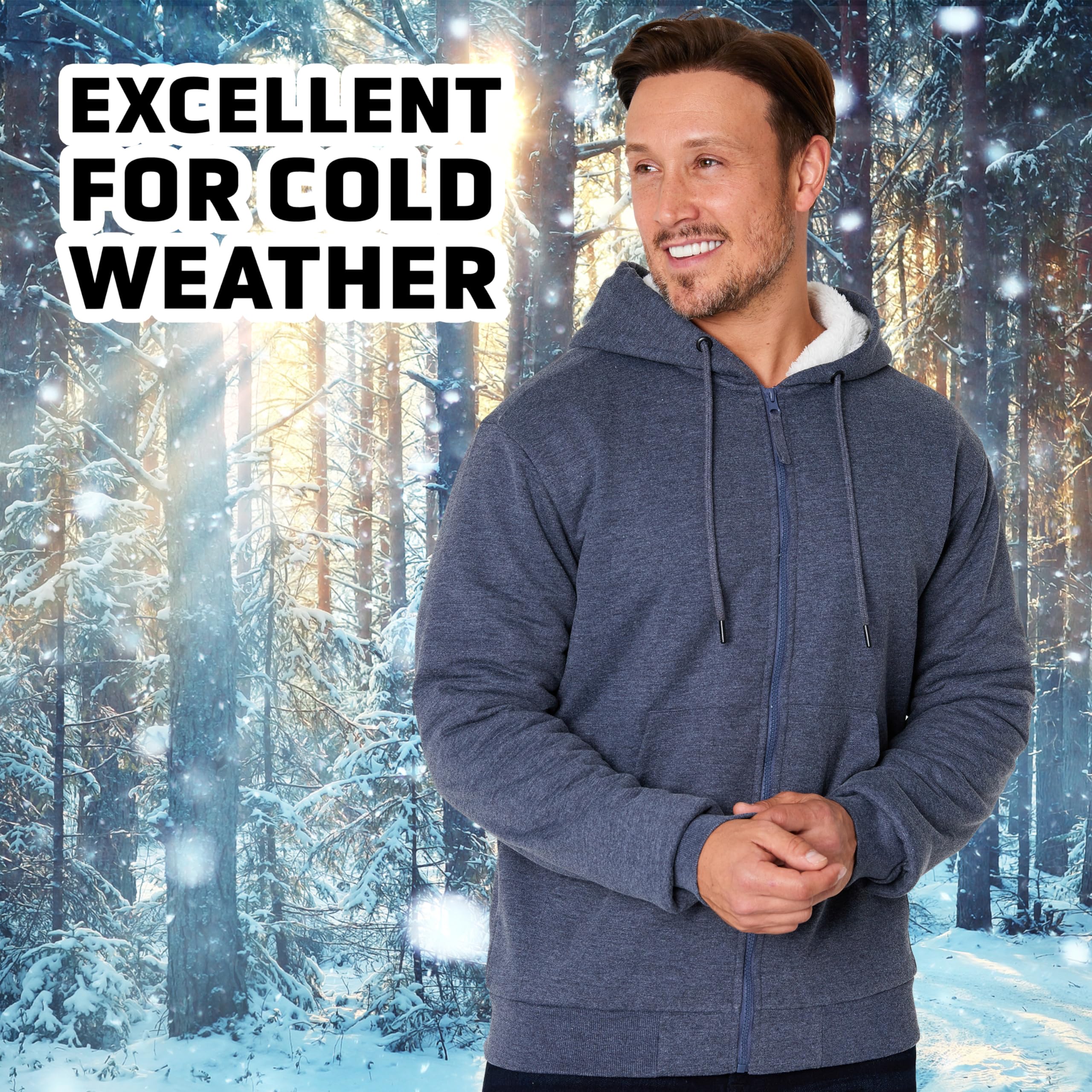 CityComfort Sweat à Capuche Homme Zippé Hoodie Pull Polaire Zippé Veste à Capuche Fourrée Blouson Doublé Vêtement Homme Hiver Chaud Tailles M-XXXL