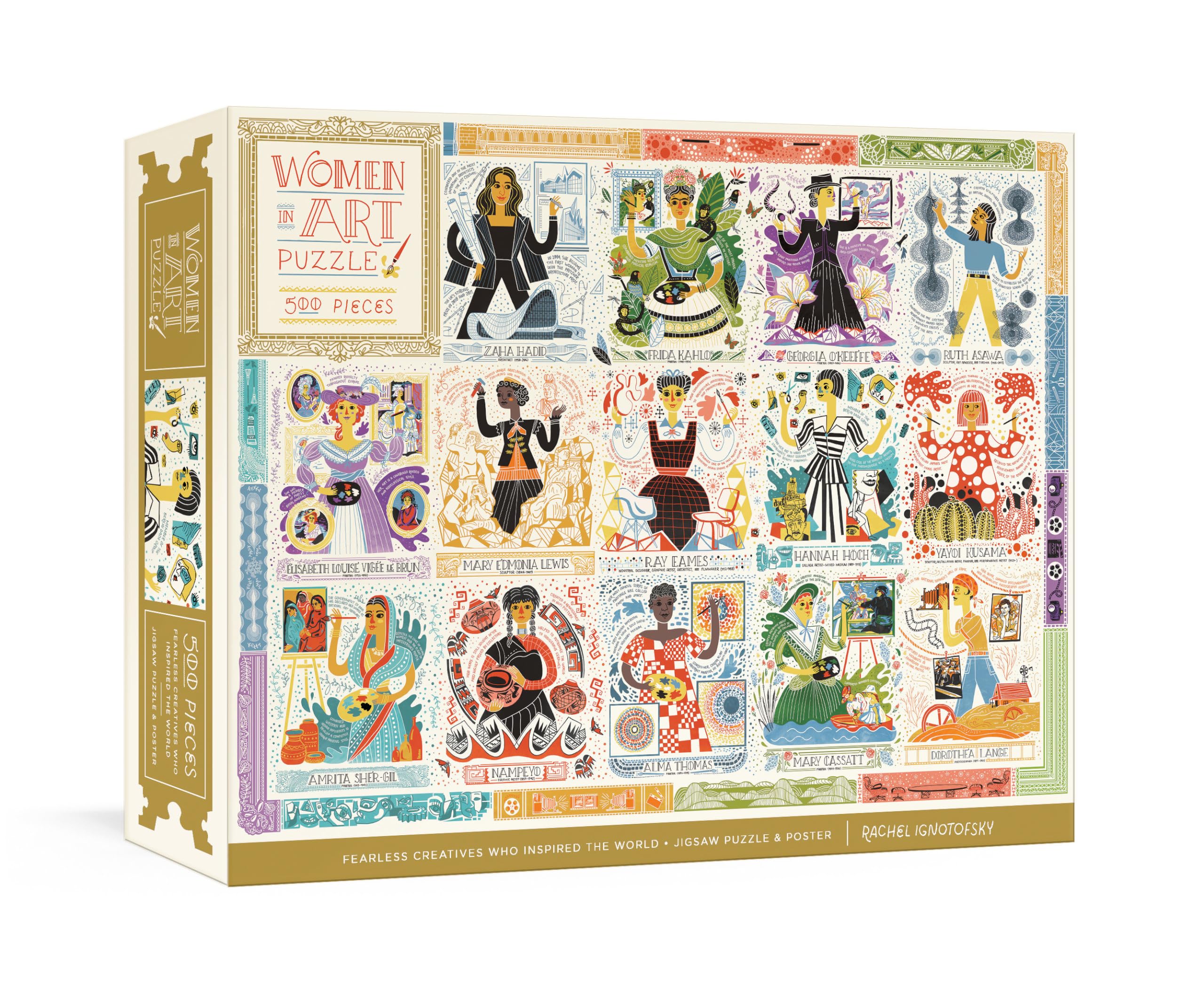 Clarkson Potter Women in Art Puzzle: Fearless Creatives Who Inspired The World 500-Piece Jigsaw Puzzle and Poster: Jigsaw Puzzles for Adults and Jigsaw Puzzles for Kids