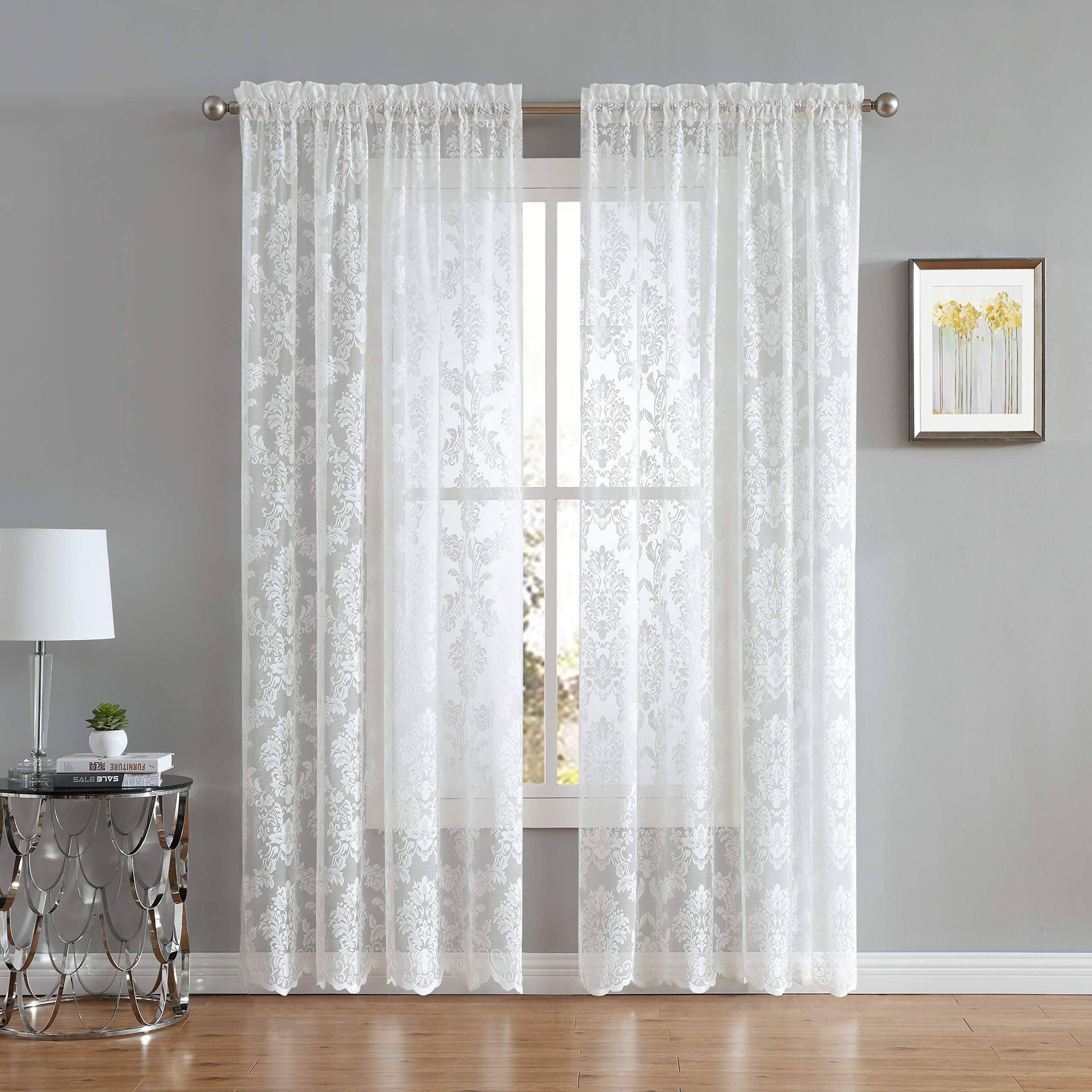 Ivory Lace Curtains Curtains & Drapes
