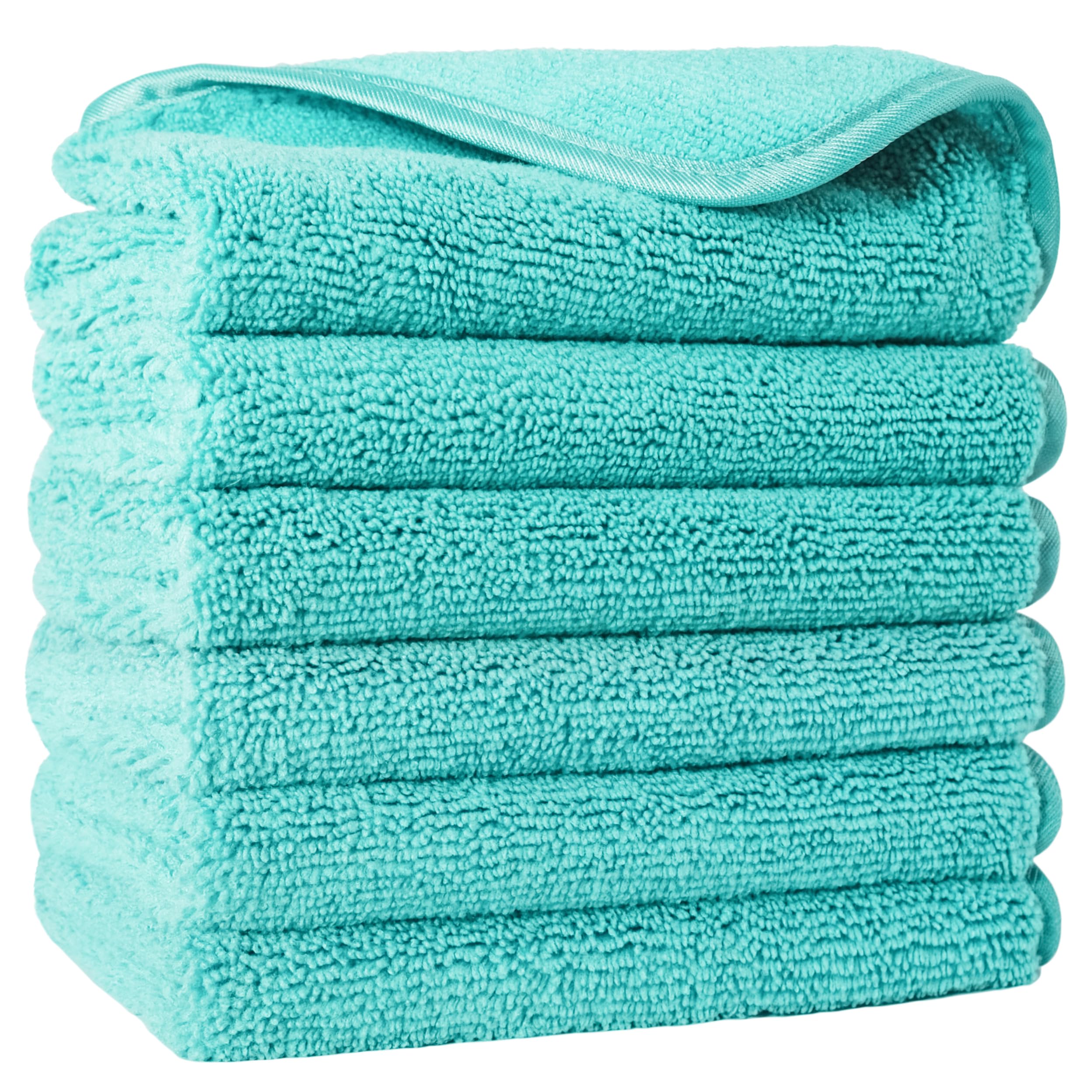 Lot De 6 Serviettes De Bain En Coton Polaire Corail Doux Et Très