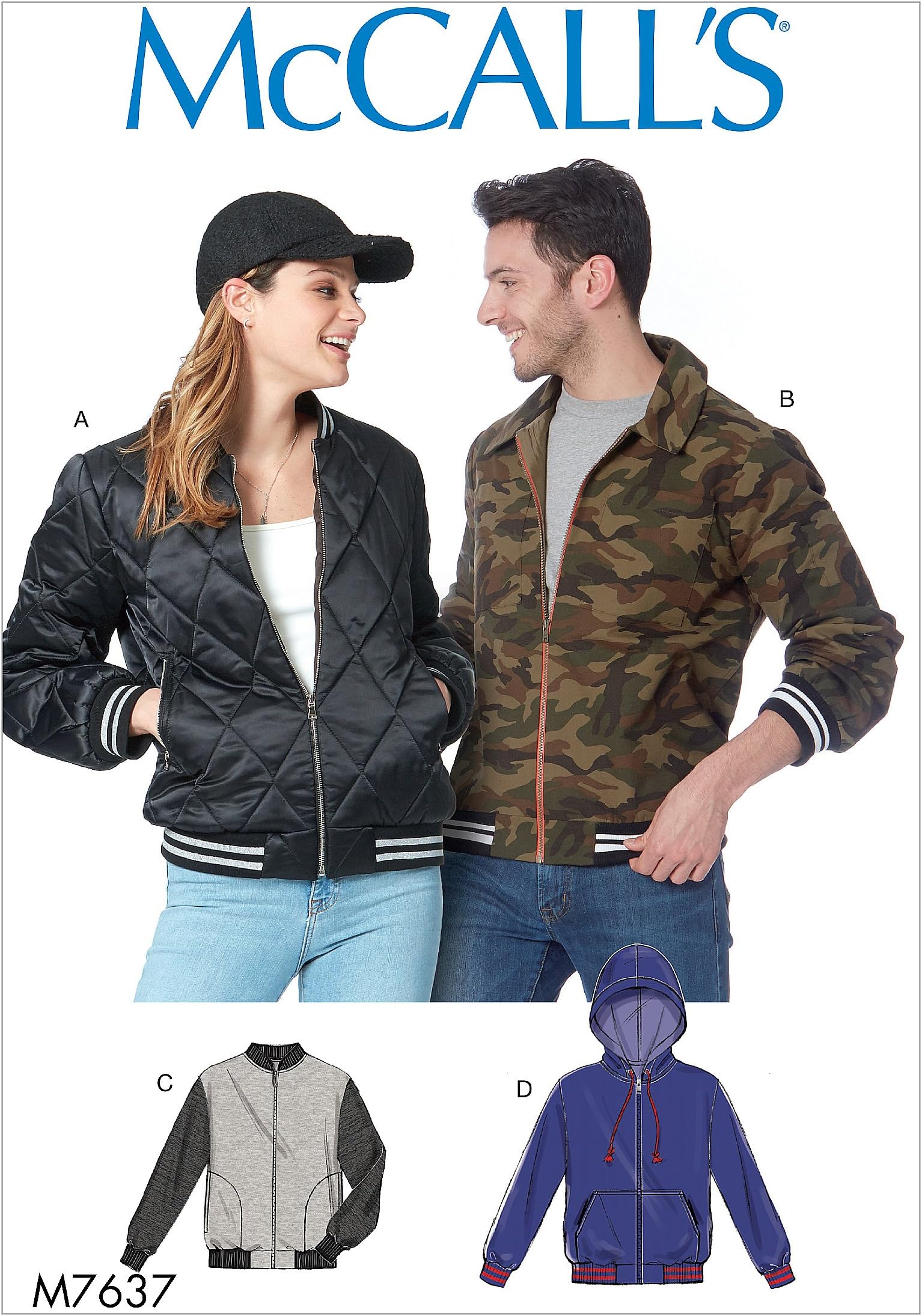 McCall's Patterns7637 XM,Misses and Men's Jackets,Sizes S-L, Tissue, Multi/Colour, 17 x 0.5 x 0.07 cm