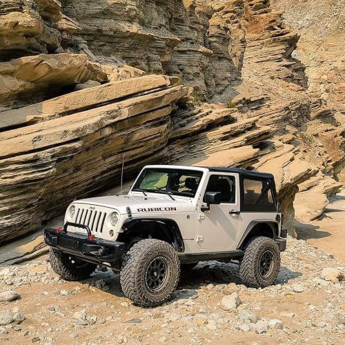 Miniatura 5 de RockTrix RT111 - Rin 17pulgadas para Jeep Wrangler JK JL 17 x 9 5 x 5 (desplazamiento + 0.47, retroceso 5.5) 5 x 5 PCD, diámetro de 2.8, negro,