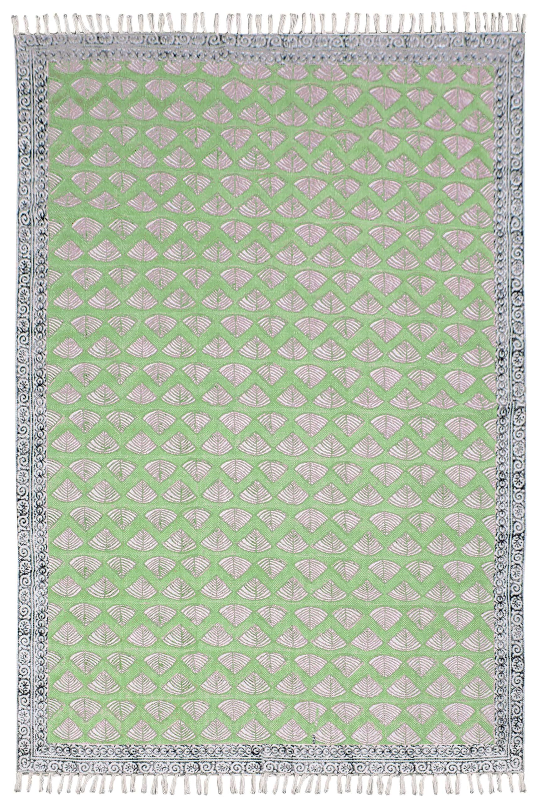 Tapis de couloir kilim en coton bicolore idéal pour une décoration de chambre
