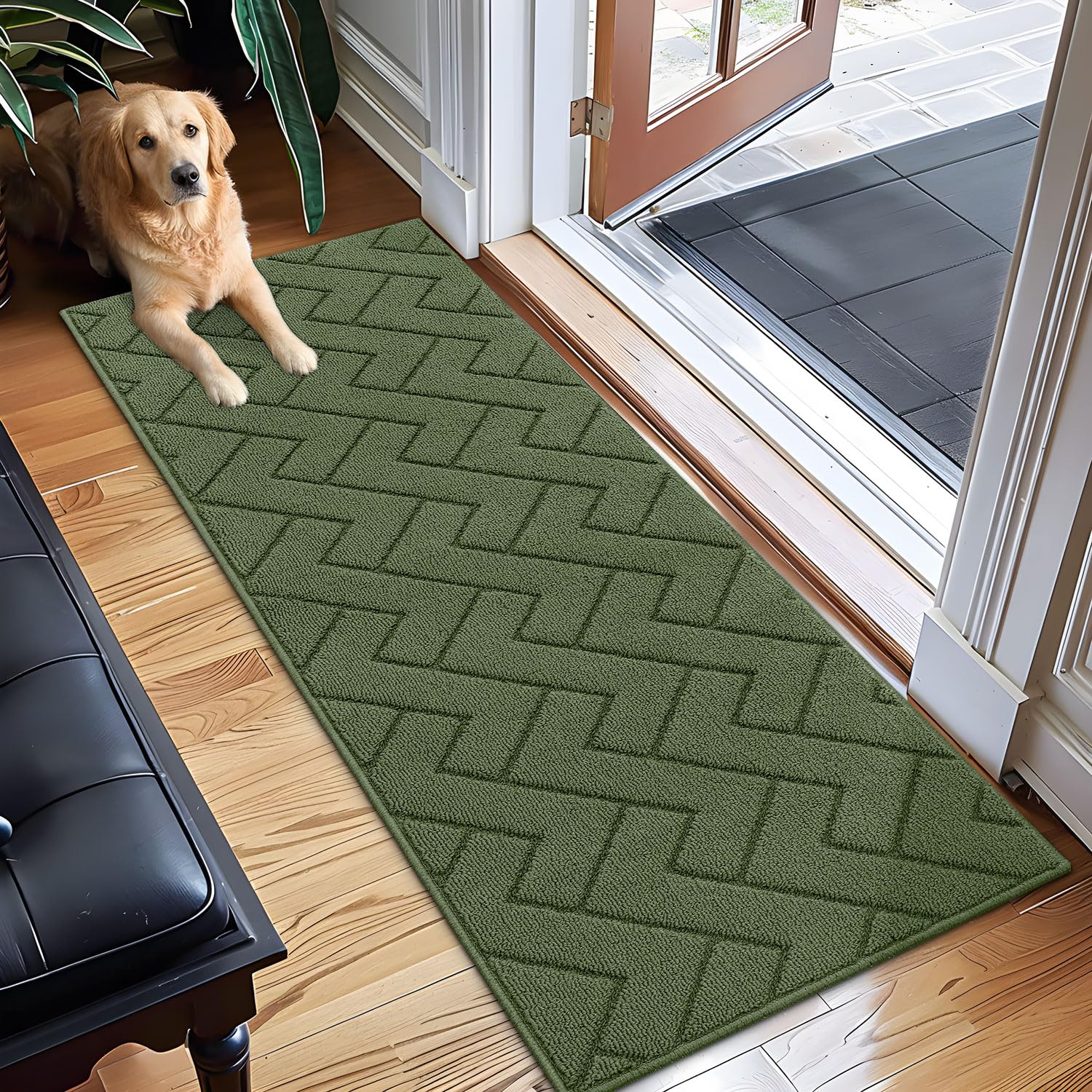 Biscpro Door Mats Indoor,Dirt Trapper Mat Absorbent Non-Slip Low Profile Doormat for Entrance,Inside, Kitchen,Front Door Mat Washable for Pets and Dogs— 50x80cm,Grey — view 39