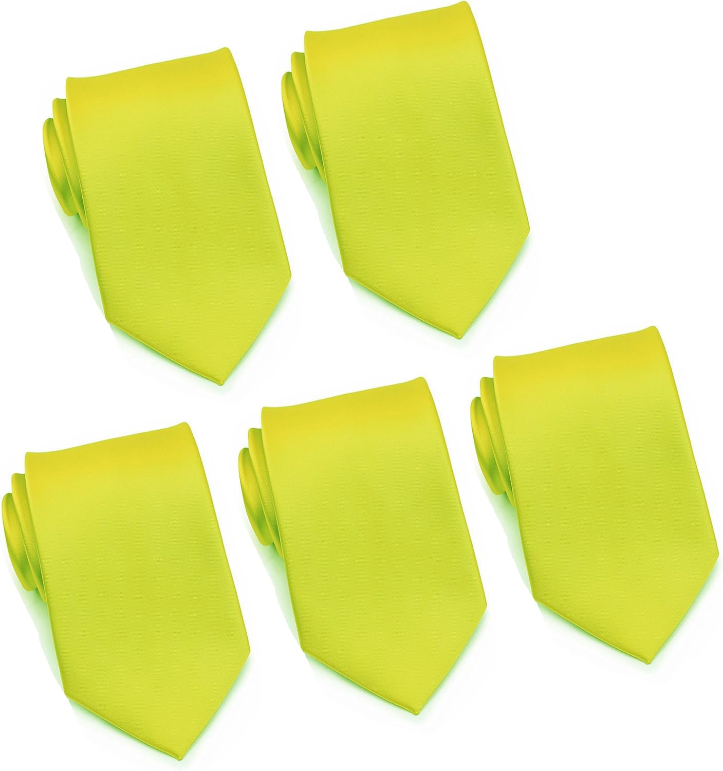 Mens Formal Tie Wholesale Lot of 5 Mens Solid Color Wedding Ties 3.5" Satin Finish