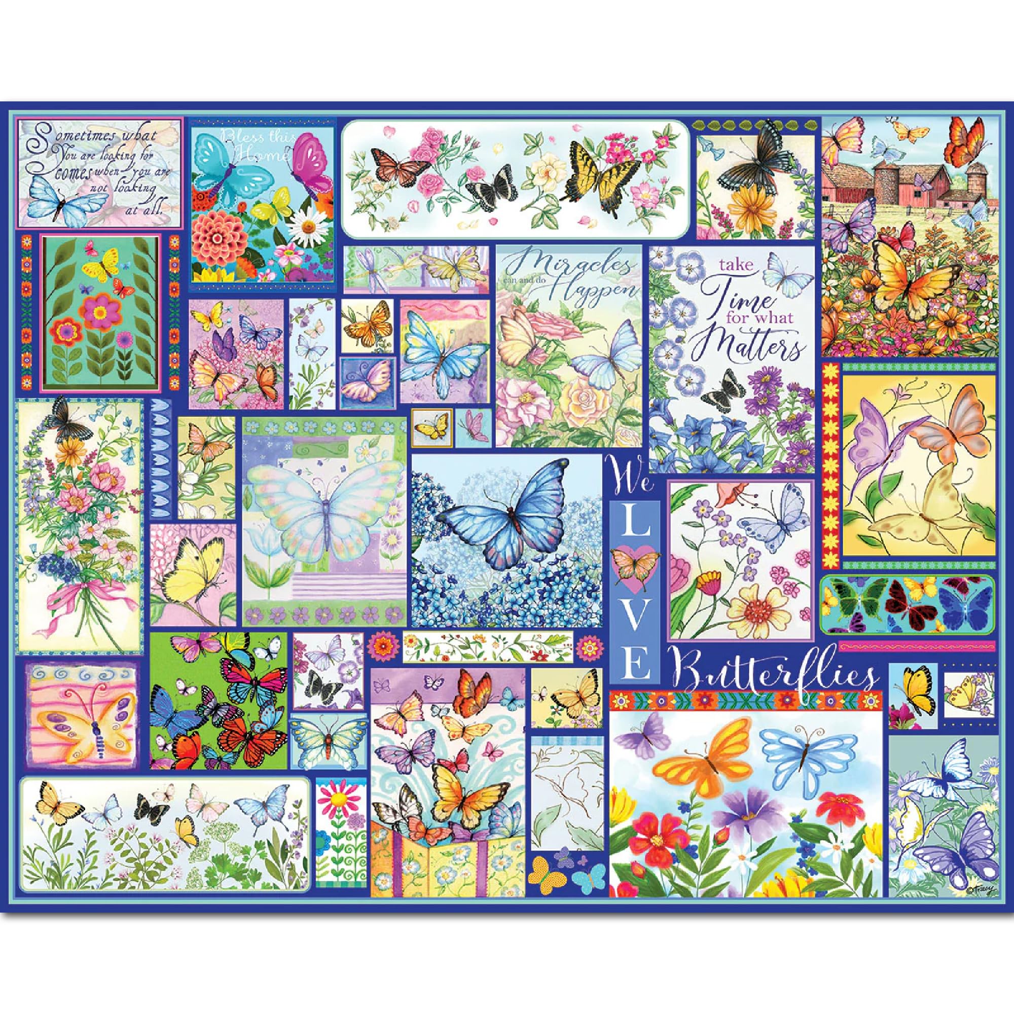 White Mountain Puzzles - Butterflies - 500 Piece Jigsaw Puzzle for Adults & Kids - Fun Family Activity - 18"x24"