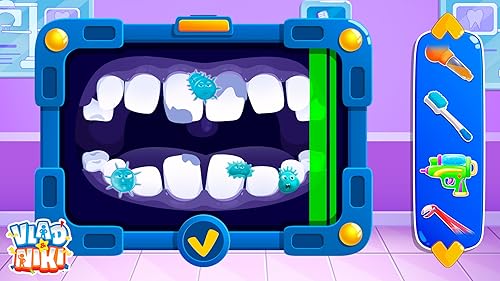 Vlad e Niki: Doutor Dentista. Jogo para cuidar dos dentes das crianças no hospital infantil