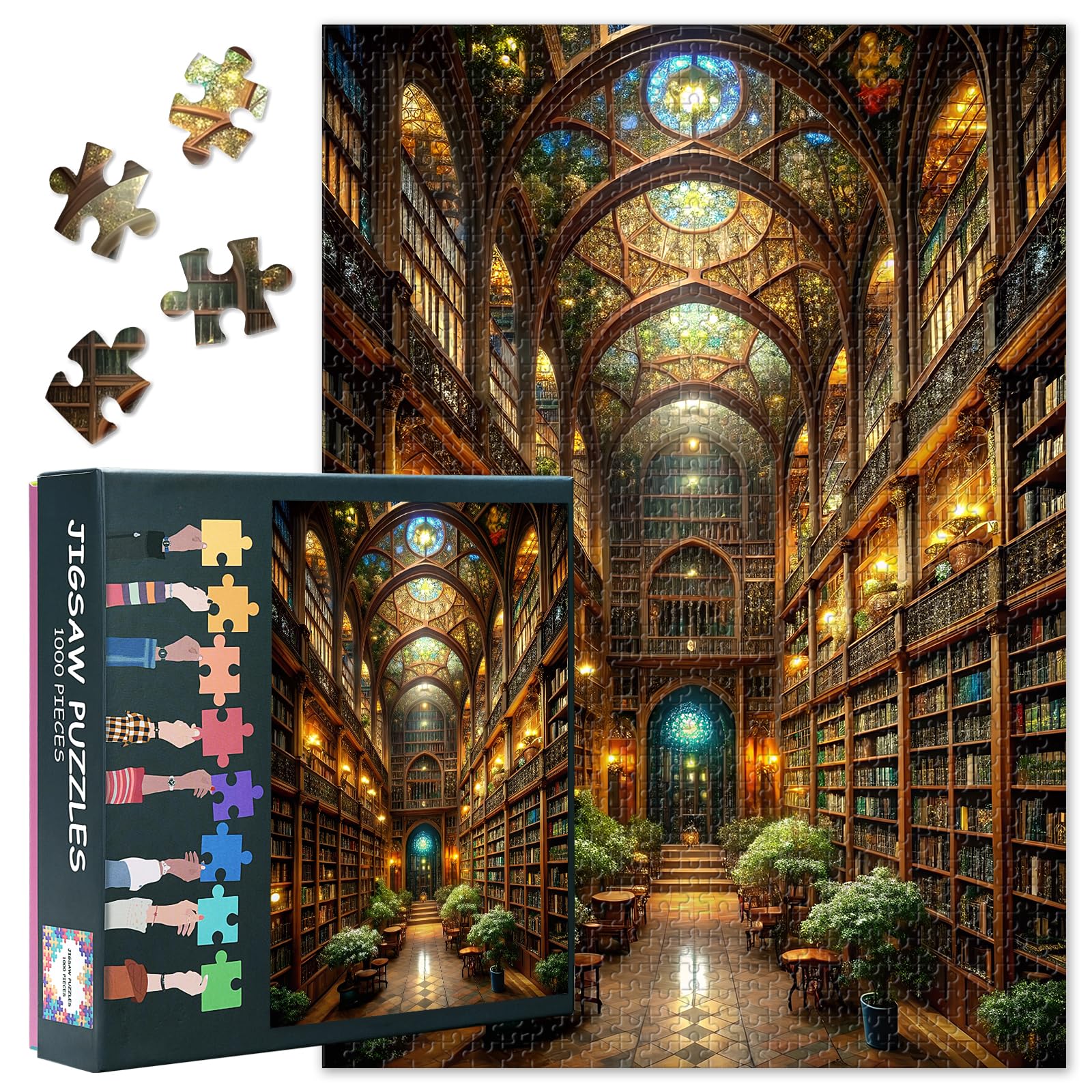1000-Piece Puzzle for Adults – Detailed Sketch Of The Ancient Library- Finished Size 50x70cm (19.7"x27.6") – Showcasing Timeless Knowledge and History Jigsaw Puzzles