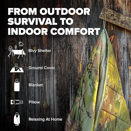 Miniatura 7 de Pinnacle Mercantile Auténtico Woobie militar fabricado en Estados Unidos por Winston-Salem Industries para ciegos OCP Camo multiusos Poncho Liner