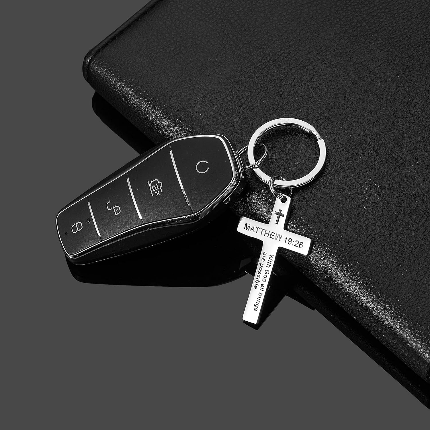 Ldurian Bible Verse Keychain Christian Cross Keychain for Women, Cross Key Chain for Men Religious Scripture - Image 4