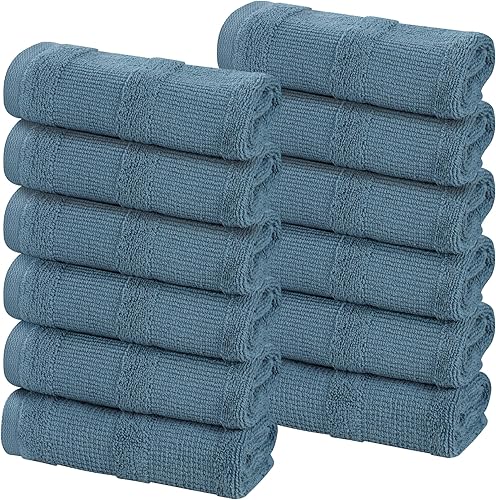 Vista 101 de Superior Roma Cotton - Juego de toallas surtidas de 6 piezas, altamente absorbentes, acanaladas, de secado rápido, para ducha, artículos básicos