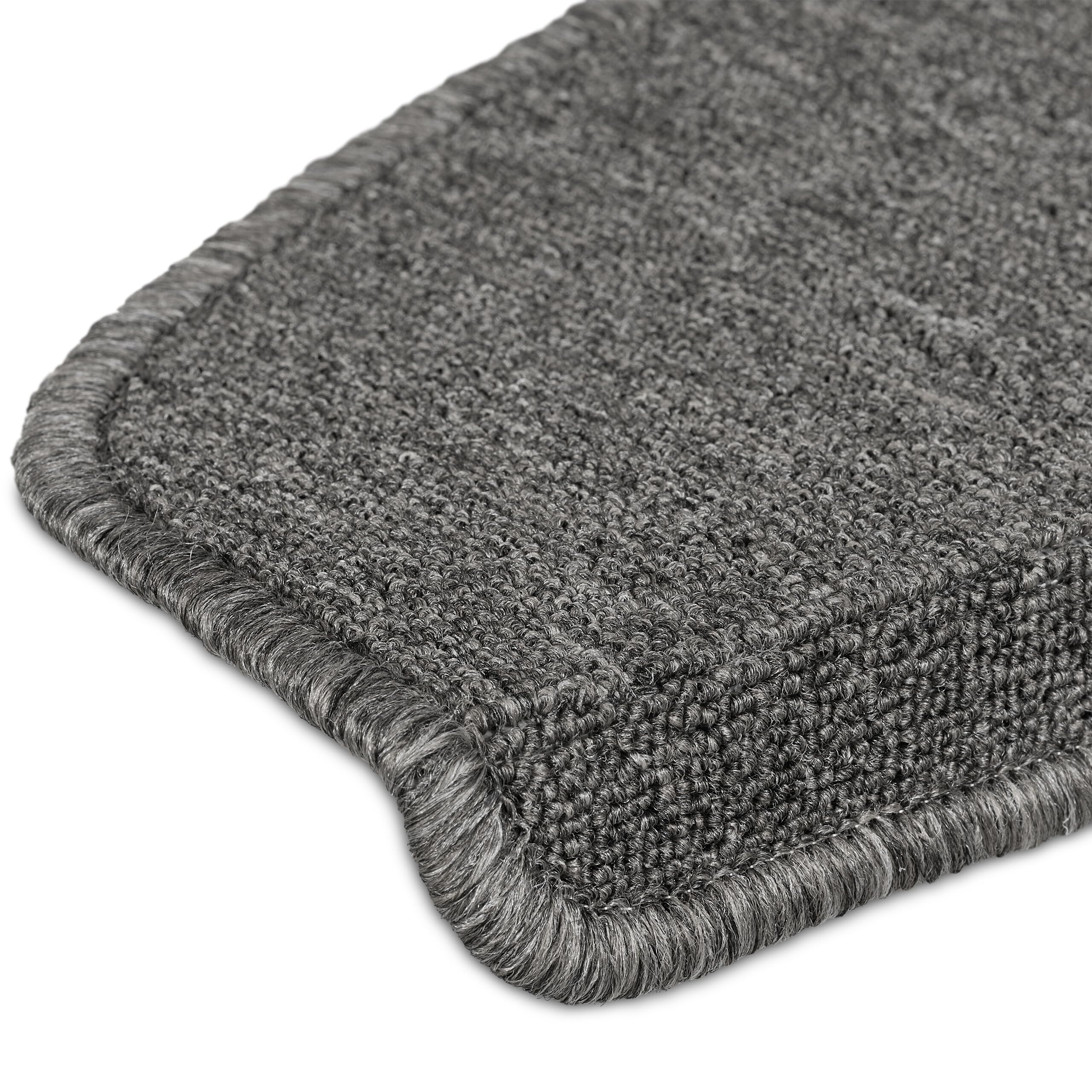 Relaxdays Alfombras Escaleras, Set 15, Alfombrillas Escalones, Circular, Antideslizantes, 65x24 cm, Autoadhesivas, Gris
