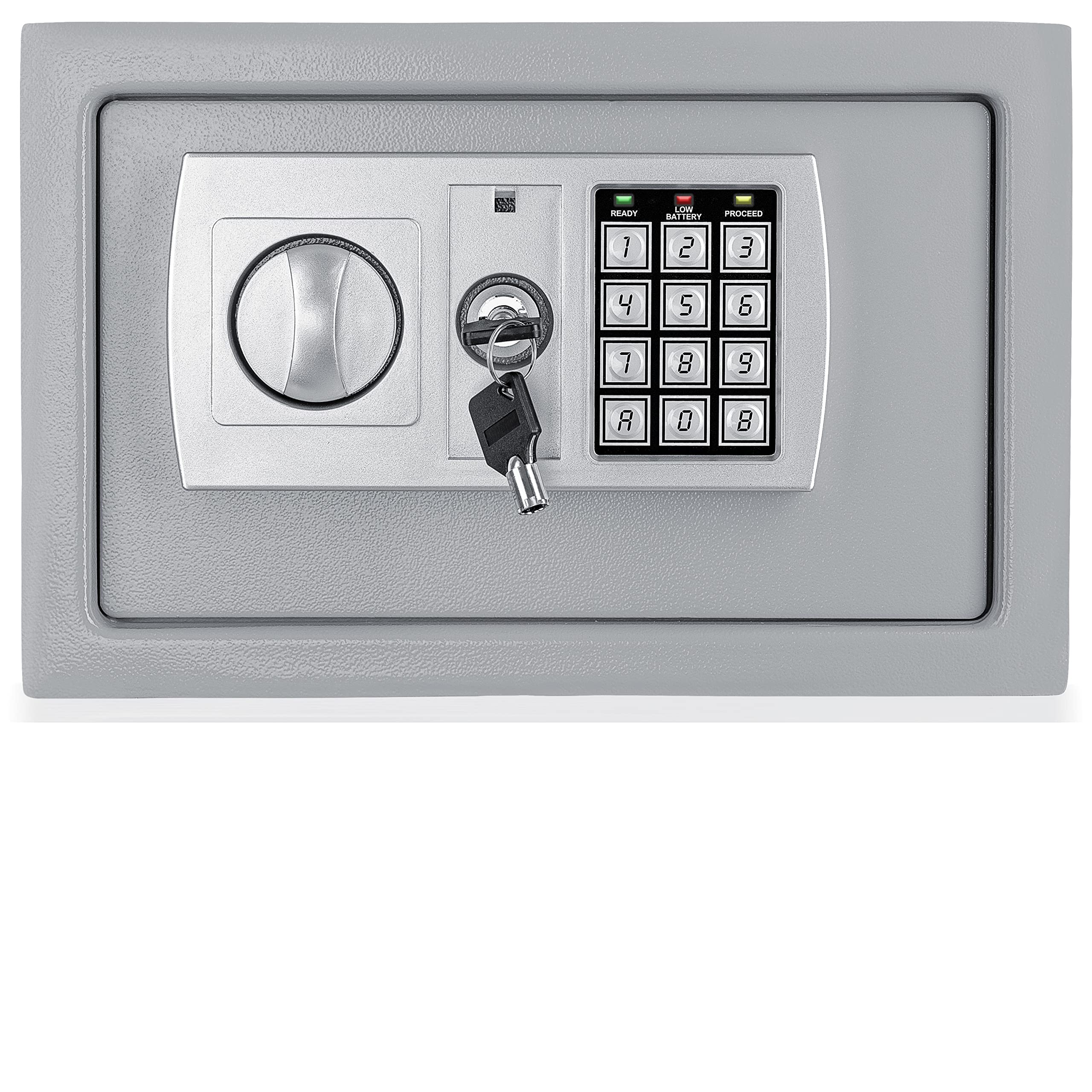 KESSER® Cassaforte Safe Serratura a combinazione elettronica 31x20x20 cm Display a LED Cilindri in acciaio, bianco
