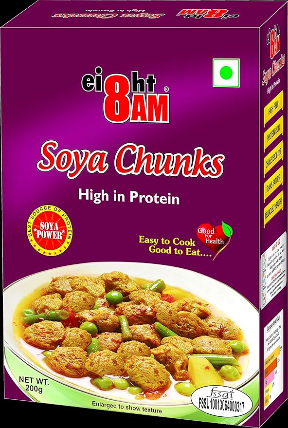 8AM SOYA Chunks High in Protein, Rich in Vitamins, Minerals and