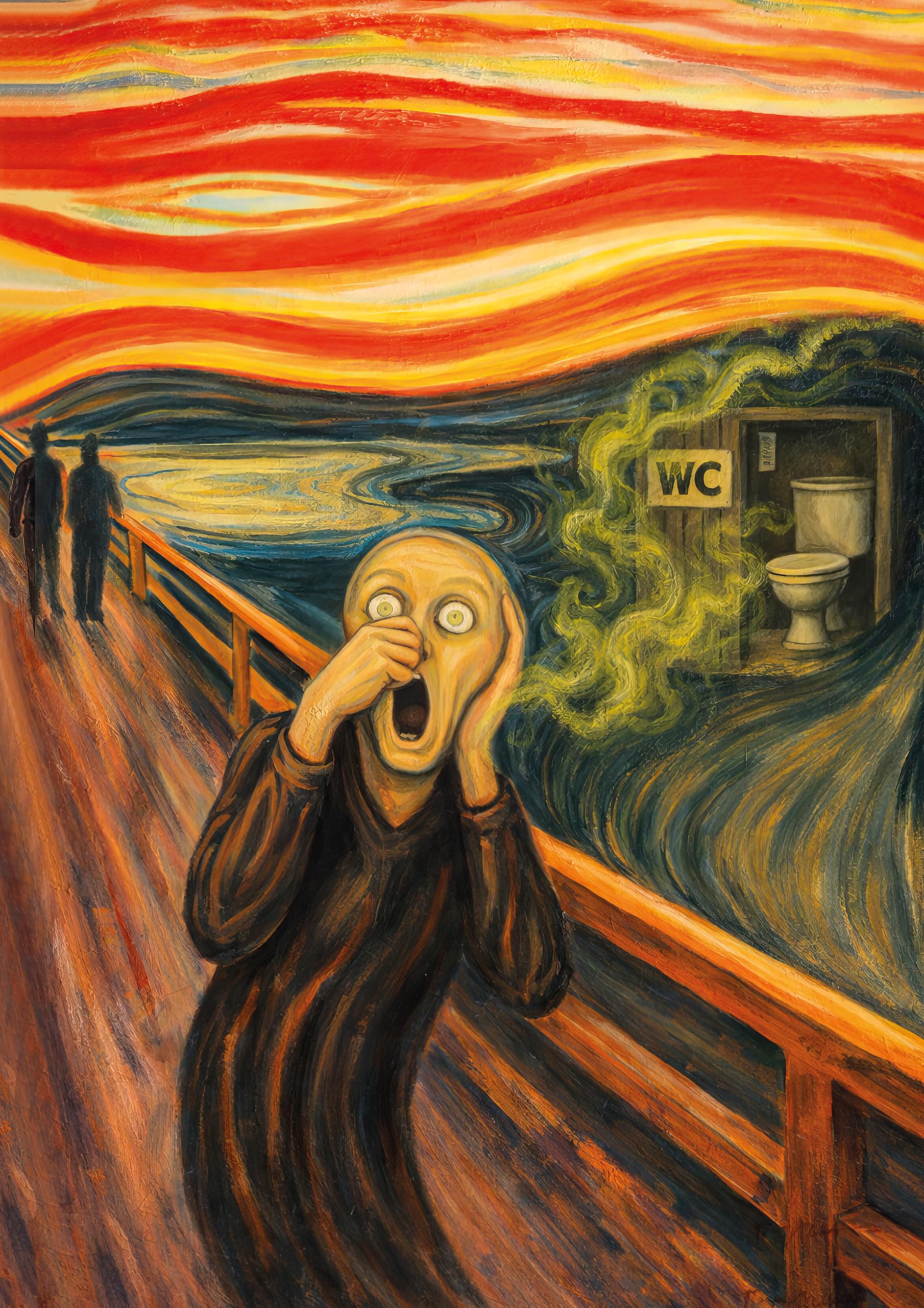WC Kunst Wandbild DIN A4 – „Der Schrei“ Parodie fürs Bad & G