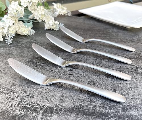 Miniatura 10 de Juego de 4 cuchillos de mantequilla, cuchillo de paté esparcidor de queso, cuchillas gruesas y suaves, fuerte para esparcidores de mantequilla,