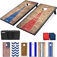 GoSports Portable Cornhole Set 4x2 ft - Regulation Boards, 8 All-Weather Bean Bags, Carrying Case for Backyard Fun & Tailgates