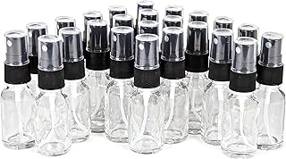 Vivaplex, 24, Clear, 15 ml (1/2 oz) Glass Bottles, with Black Fine Mist Sprayer's