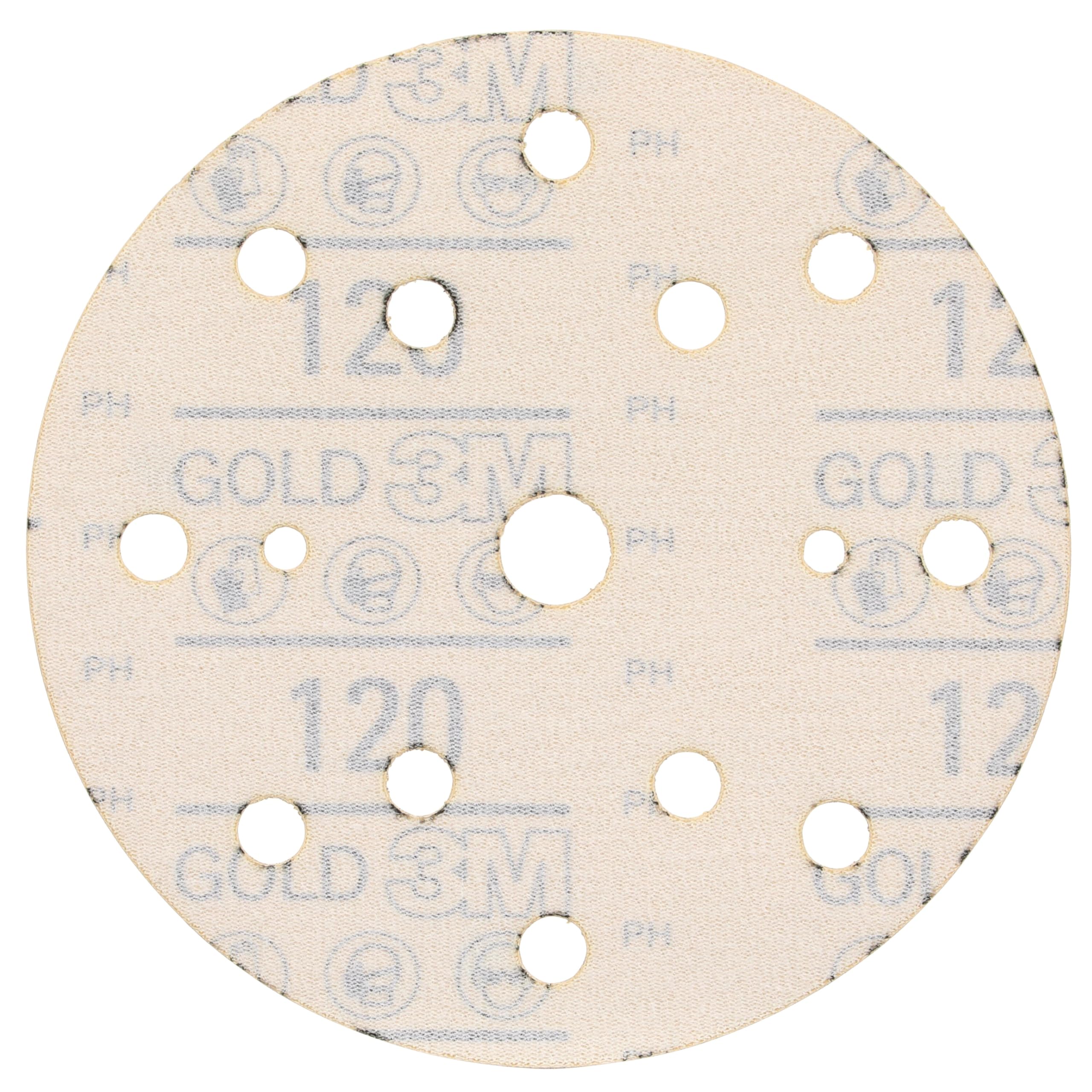 3M Hookit Disco abrasivo Gold 288U, 150 mm, 15 agujeros, 400, 51553 | reparar arañazo coche, quitar pintura coche, Preparacion de pintura, 100 por paquete