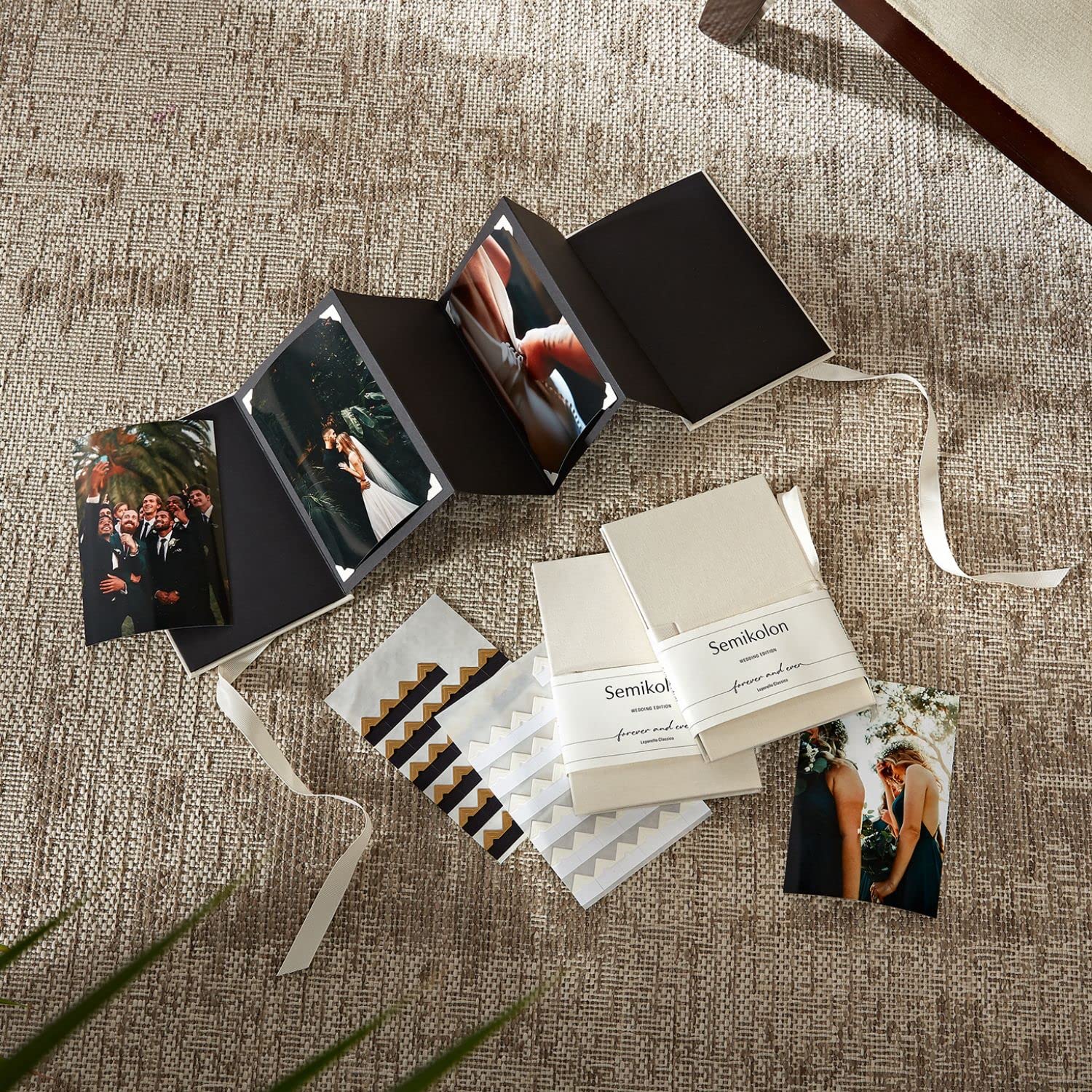 Semikolon 367181 Leporello Classico Wedding Edition 12,2 x 17,7 cm - 14 photos - Livre photo accordéon - chamois crème