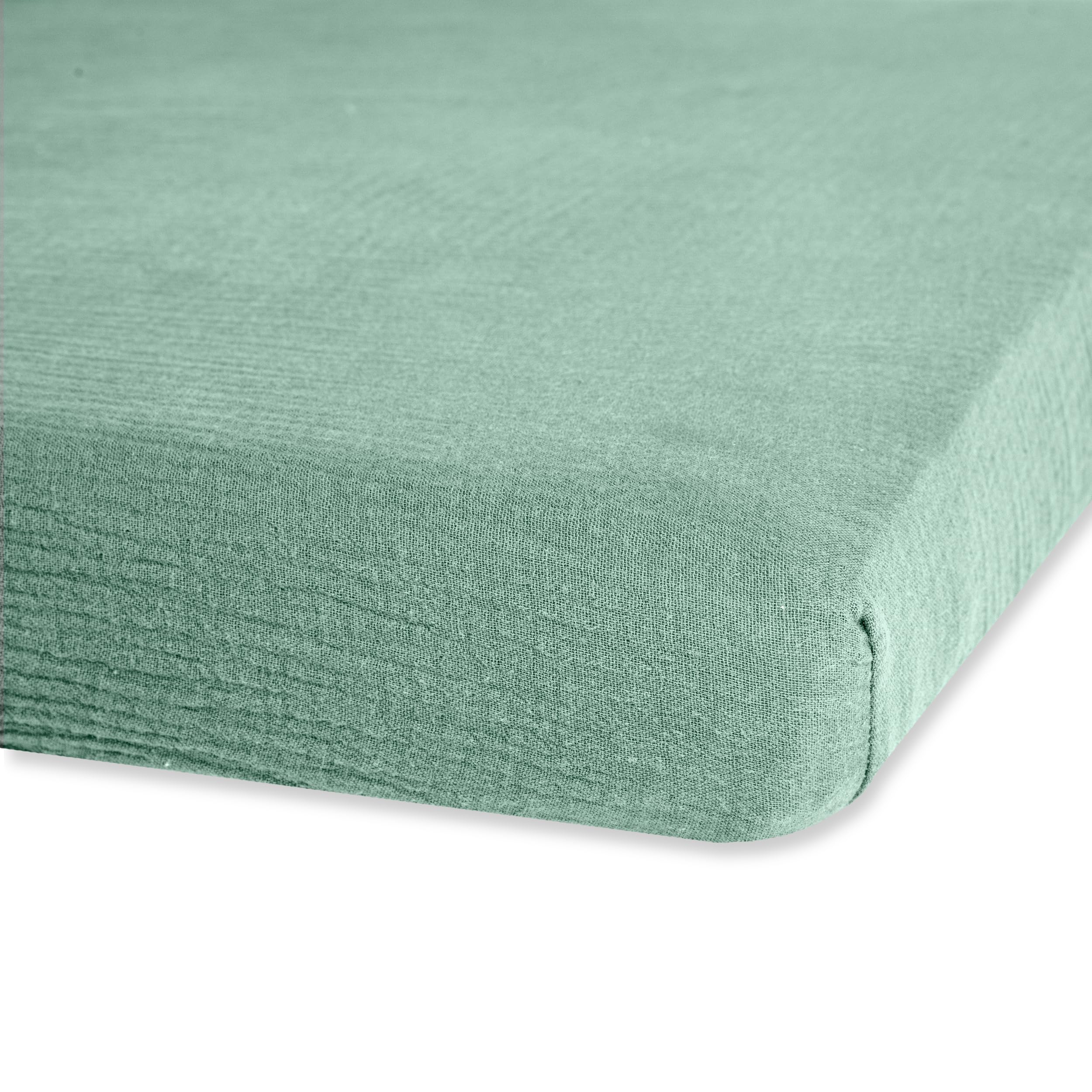 Lenzuola per mini culla: morbide e morbide lenzuola in mussola con angoli per mini culla per neonati e bambine, extra morbido, 61 x 96,5 cm, confezione da 2 foglie + verde romano