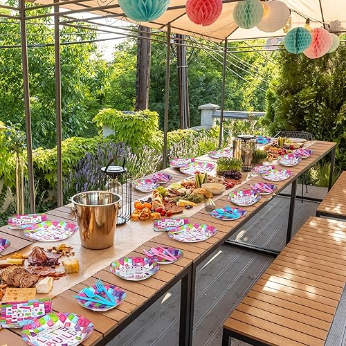 Miniatura 6 de Gejoy 96 piezas de suministros para fiesta de cumpleaños de bloques de construcción, incluye platos de fiesta de ladrillo de 7 pulgadas y 9