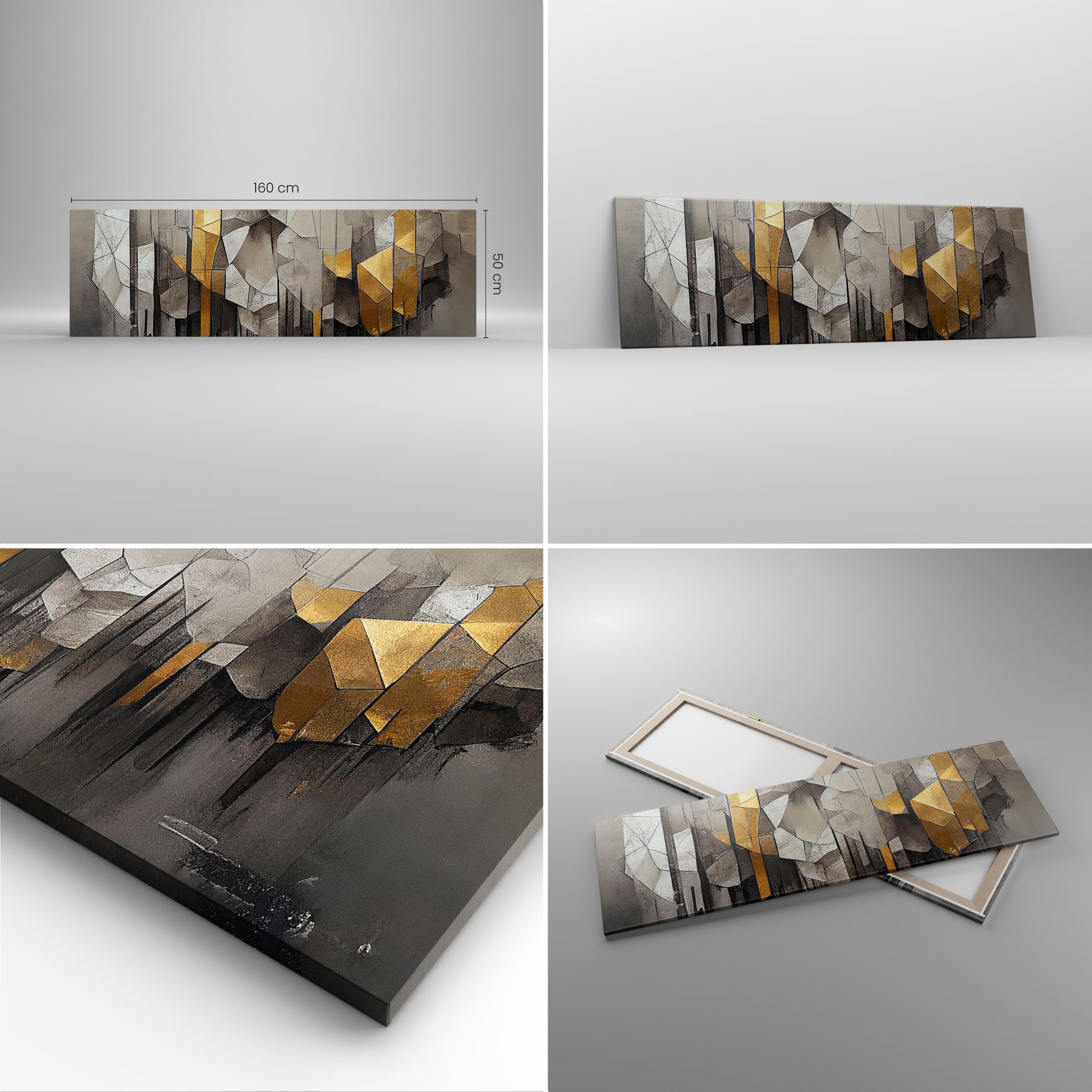 Stampe da Parete Moderne 160x50 cm Quadro su Tela Astratto Arte - 5644 | Deco Astrazione Quadro Decorativo Grande XXL 1 pezzo Soggiorno Camera da Letto Arte da Parete Decorazione da Parete ARTTOR