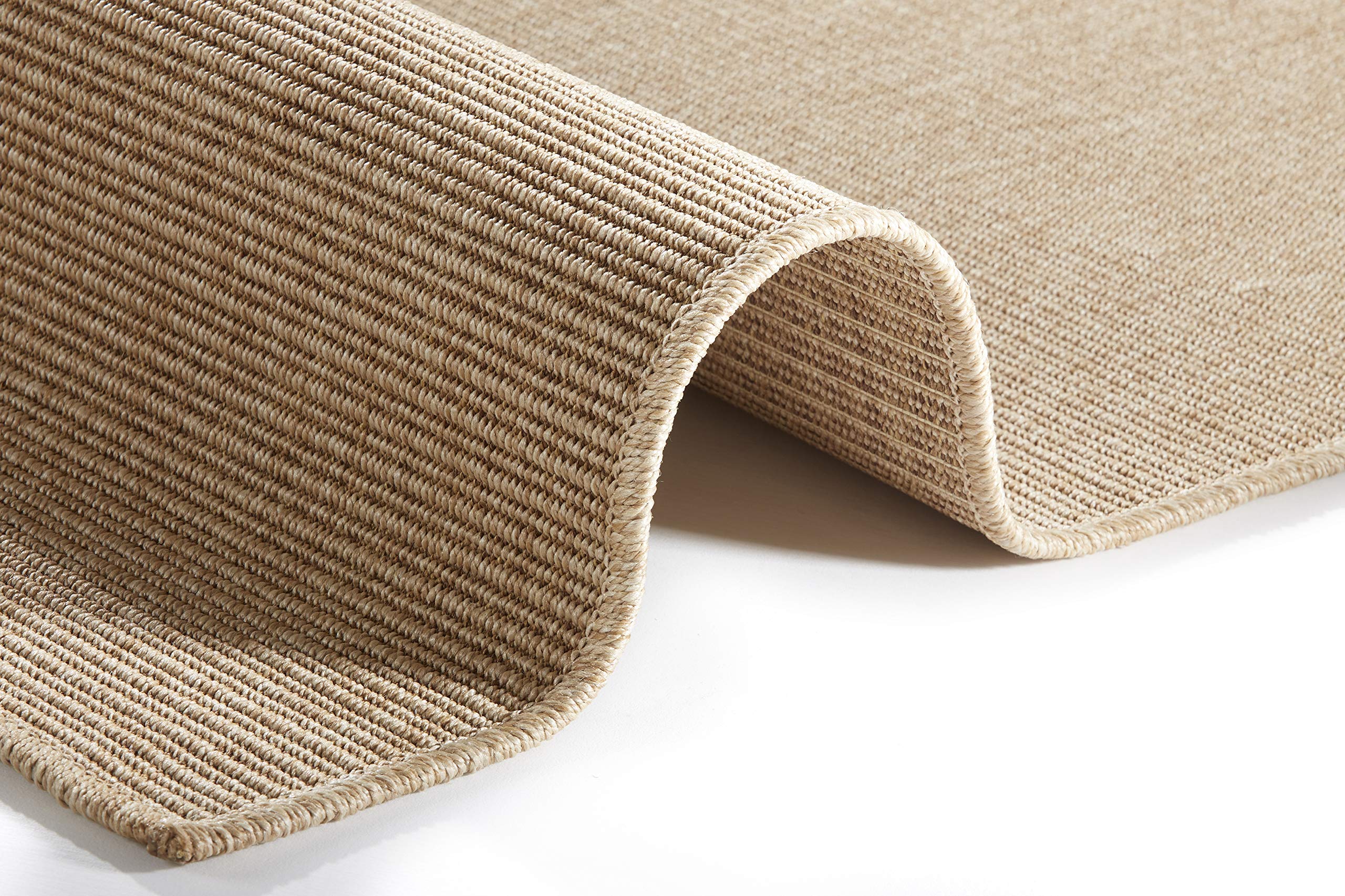 BT Carpet Nature Loper voor binnen en buiten, keukenloper, antislip, plat weefsel, laagpolig, wol-look, keukentapijt voor hal, keuken, tuin, terras, badkamer, natuurbruin, 80 x 500 cm BT Carpet Nature Loper voor binnen en buiten, keukenloper, antislip, plat weefsel, laagpolig, wol-look, keukentapijt voor hal, keuken, tuin, terras, badkamer, natuurbruin, 80 x 500 cm