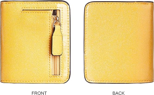 Vista 5 de Gostwo - Cartera compacta de piel genuina de lujo para mujer con bloqueo de RFID y ventana de identificación