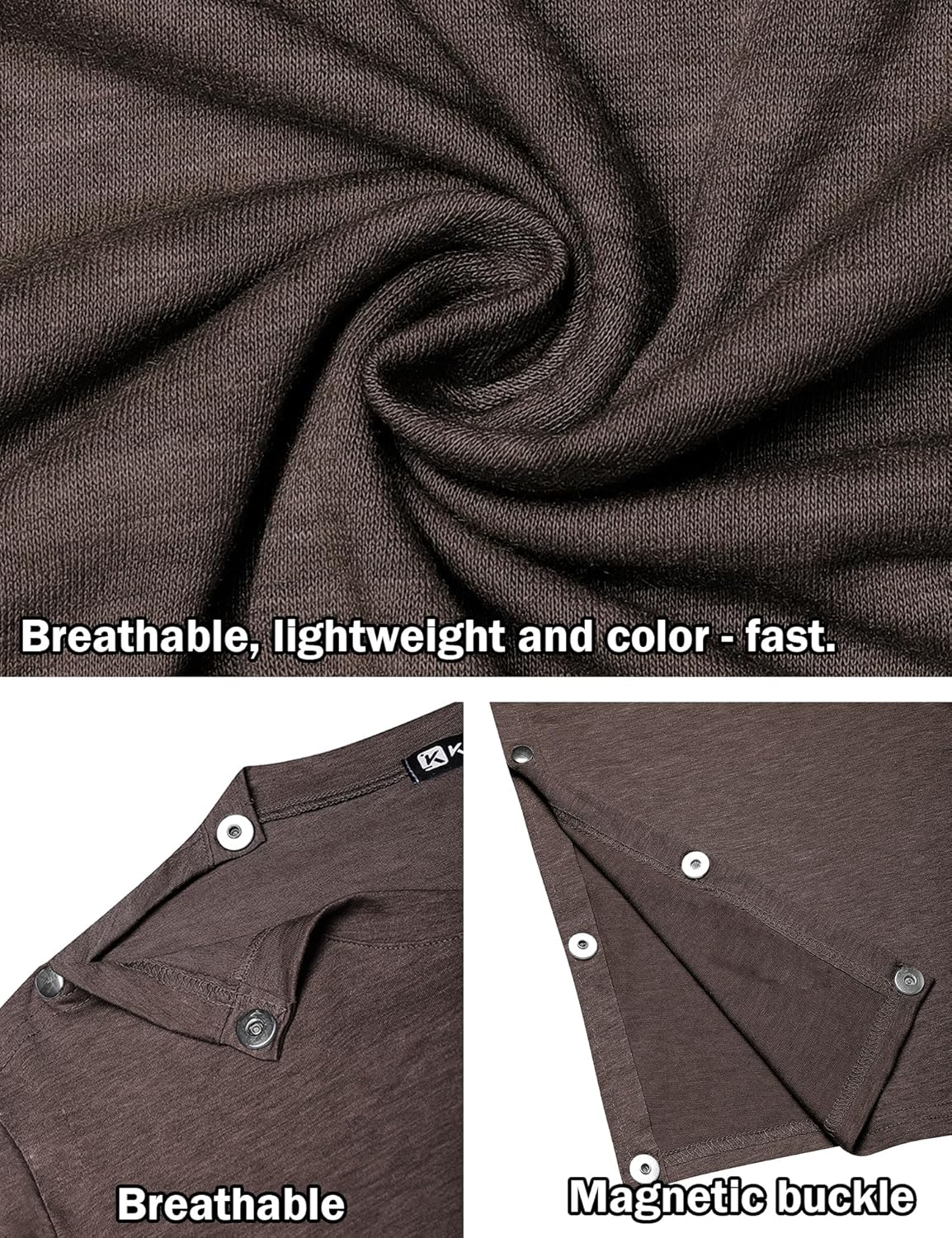 Magnetic Button Post Shoulder Surgery Recovery Shirt Tear Away Short Sleeve Rotator Full Side Adaptive Chemo Clothing - Image 5