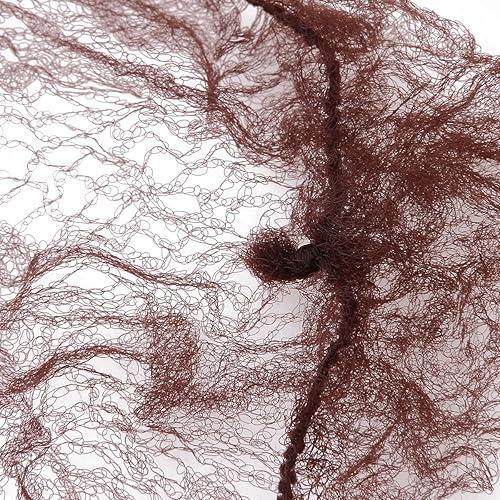 Miniatura 5 de 40 unidades café 19.7 in invisible red de pelo elástico malla moño Nets moño cubierta para gimnasio ballet, Marrón