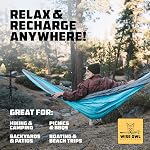 Wise Owl Outfitters Camping Hammock – 500lbs Portable Hammock with Tree Straps - Travel, Backpacking, Hiking, Outdoors Camping Gear - Double