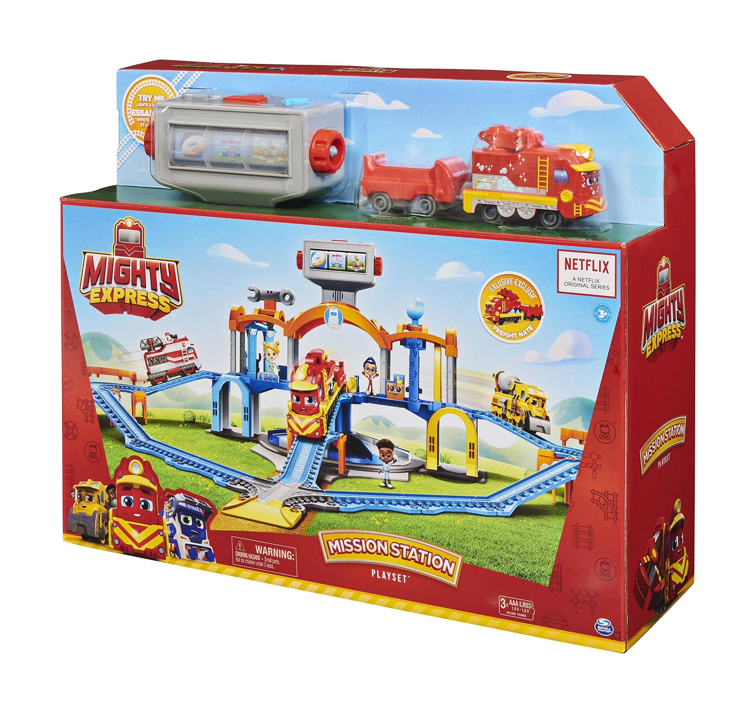 Mighty Express, La Stazione Centrale, Playset Mission Station, con Treno Esclusivo Nate, Luci e Suoni, Giocattolo per Bambini 3+