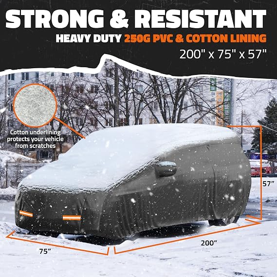 Mockins 200x75x57 SUV Car Cover Waterproof All Weather Heavy Duty Tarp