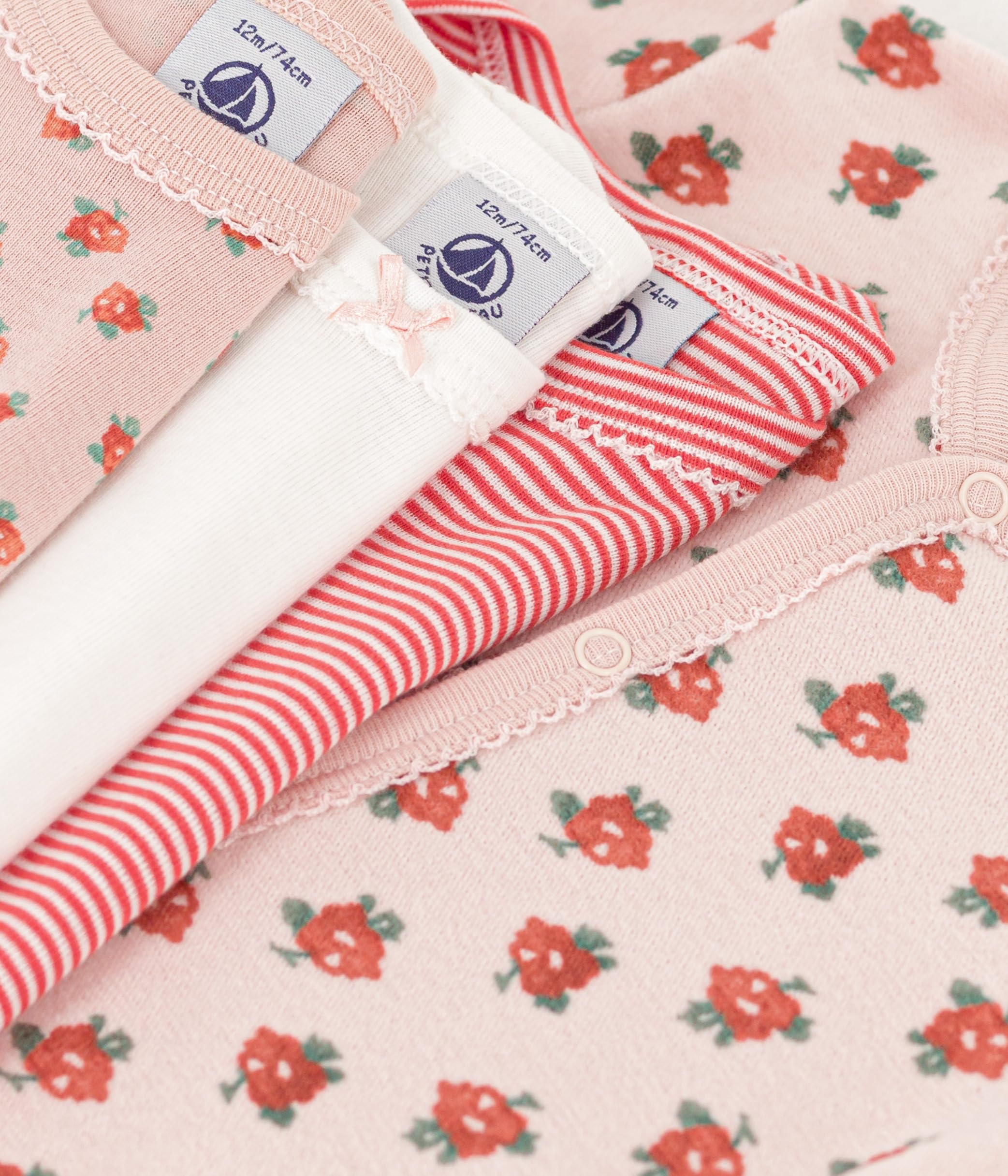Petit Bateau Sleep good + 3 body varian3M Dziewczyna Dziecko, Wersja 1., 3 miesięcy