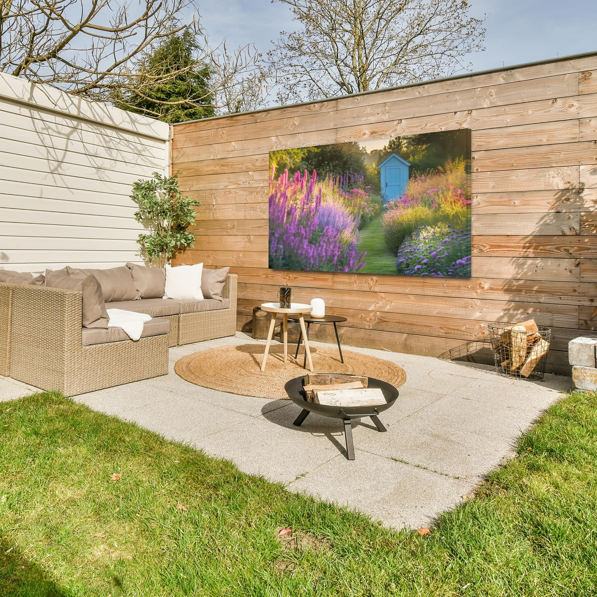 Gartenposter Outdoor Wandbild Garten Deko Leinwand Gartendeko