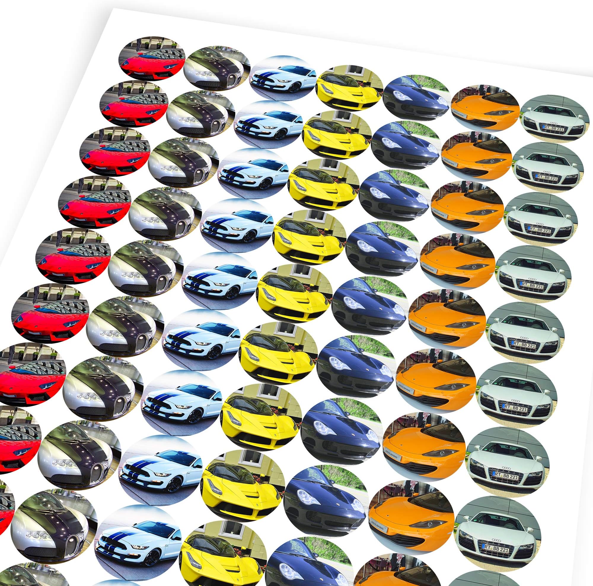 Fast Super Cars Reward Sticker Labels Children Parents Teachers Kids Party (2.5 cm x 140 / 2, A4 Sheets)