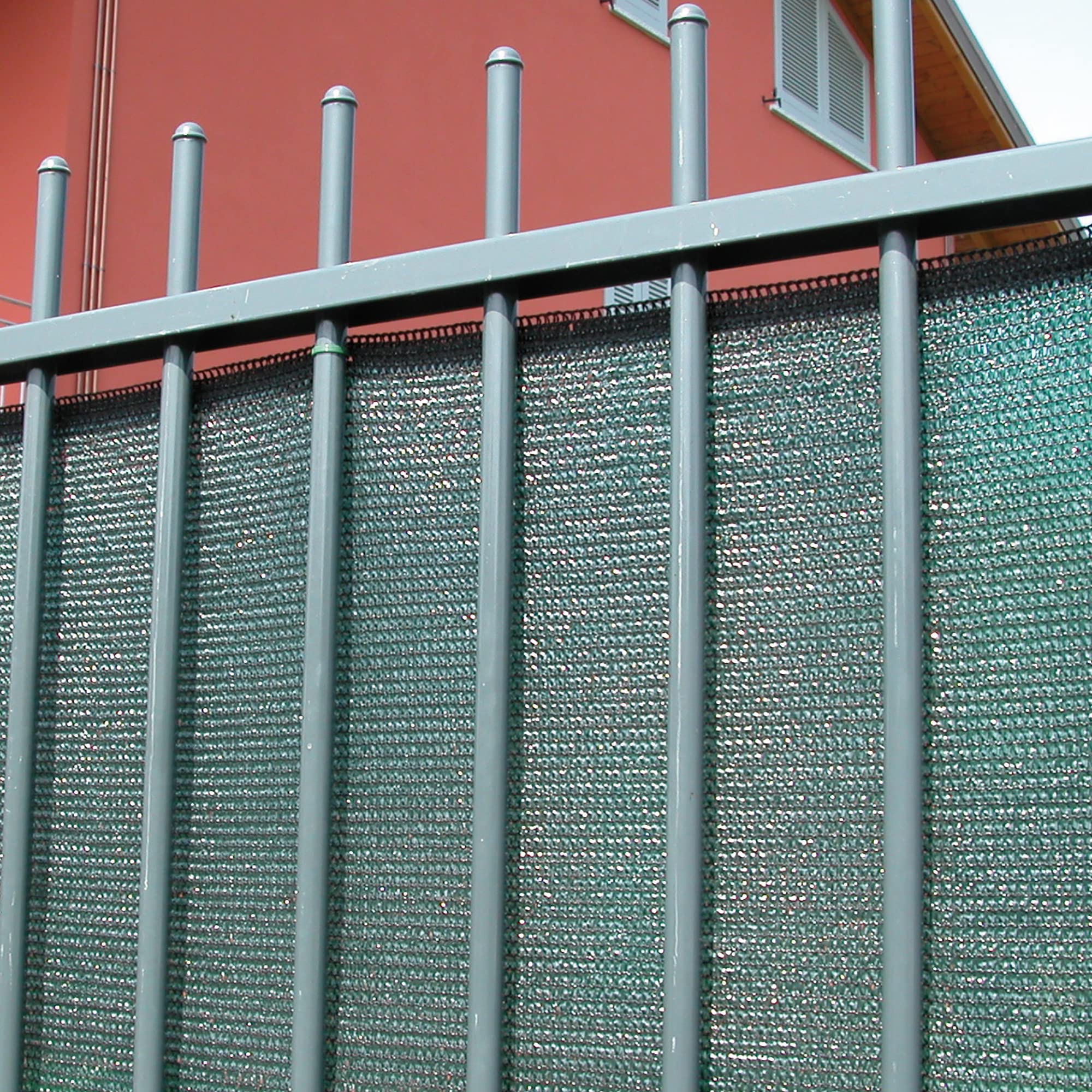 TENAX Malla de Ocultación Soleado 2,00x50 m Verde, Malla Tejida para Ocultar Terrazas, Balcones y Jardines