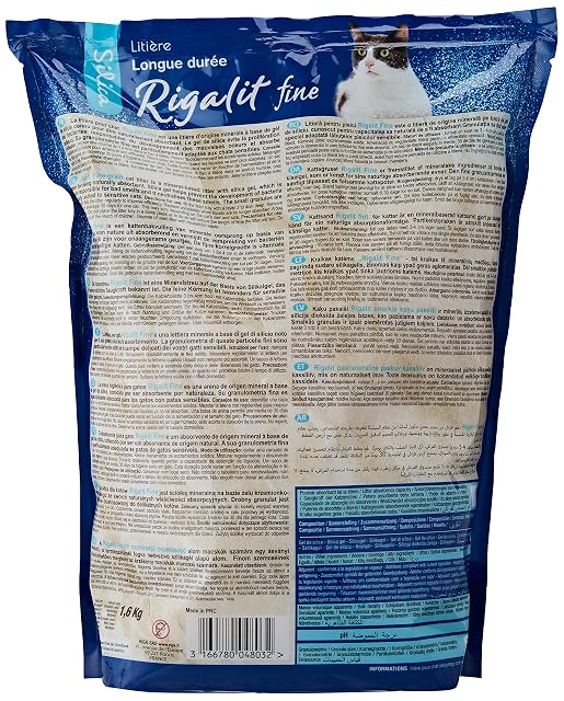 Foto 2 de 5 de Riga Rigalit Fine - Arena de sílice para Gatos, 1,6 kg