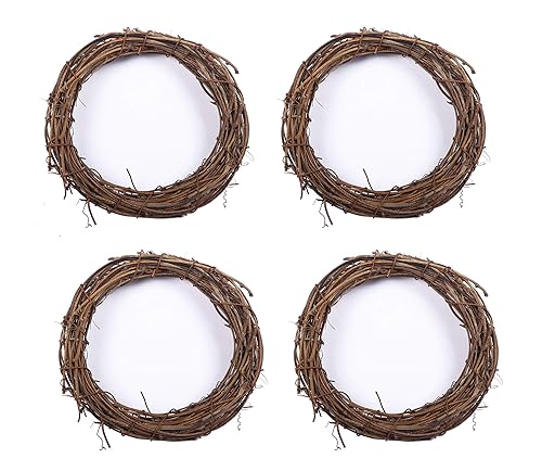 YYCRAFT 4 Pcs Wooden Grapevine Wreath, 8 Inch
