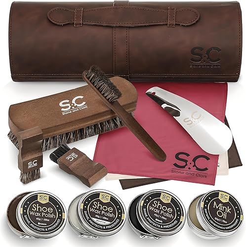 Vista 10 de Stone and Clark Original Shoe Polish & Care Kit - Leather Shoe Shine Kit for Men & Women Rojo