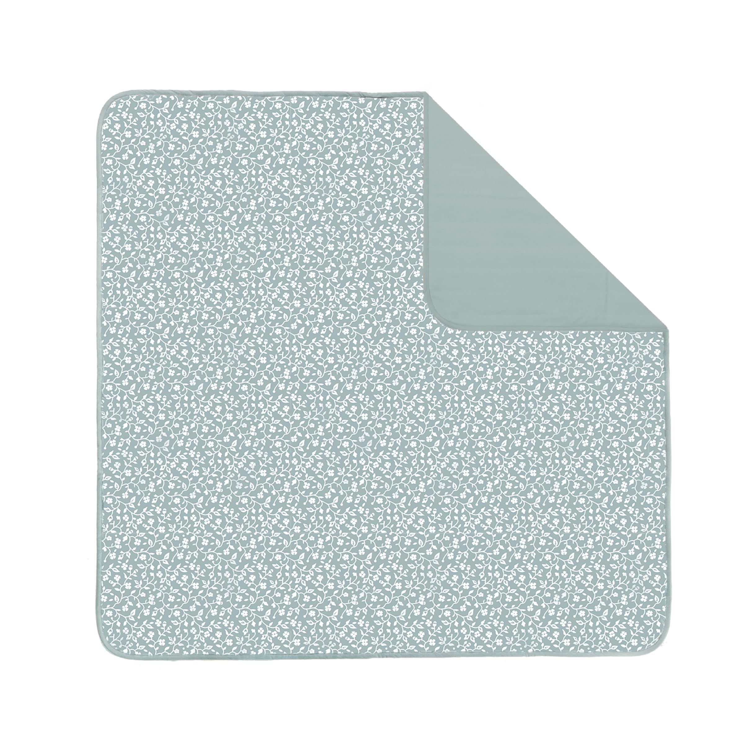 Toddlekind Portable Baby Mat, Organic Cotton 47" x 47, Portable, playpen mat, Travel, Indoor/Outdoor mat, for Babies/Toddlers, 0m+ (Sage)