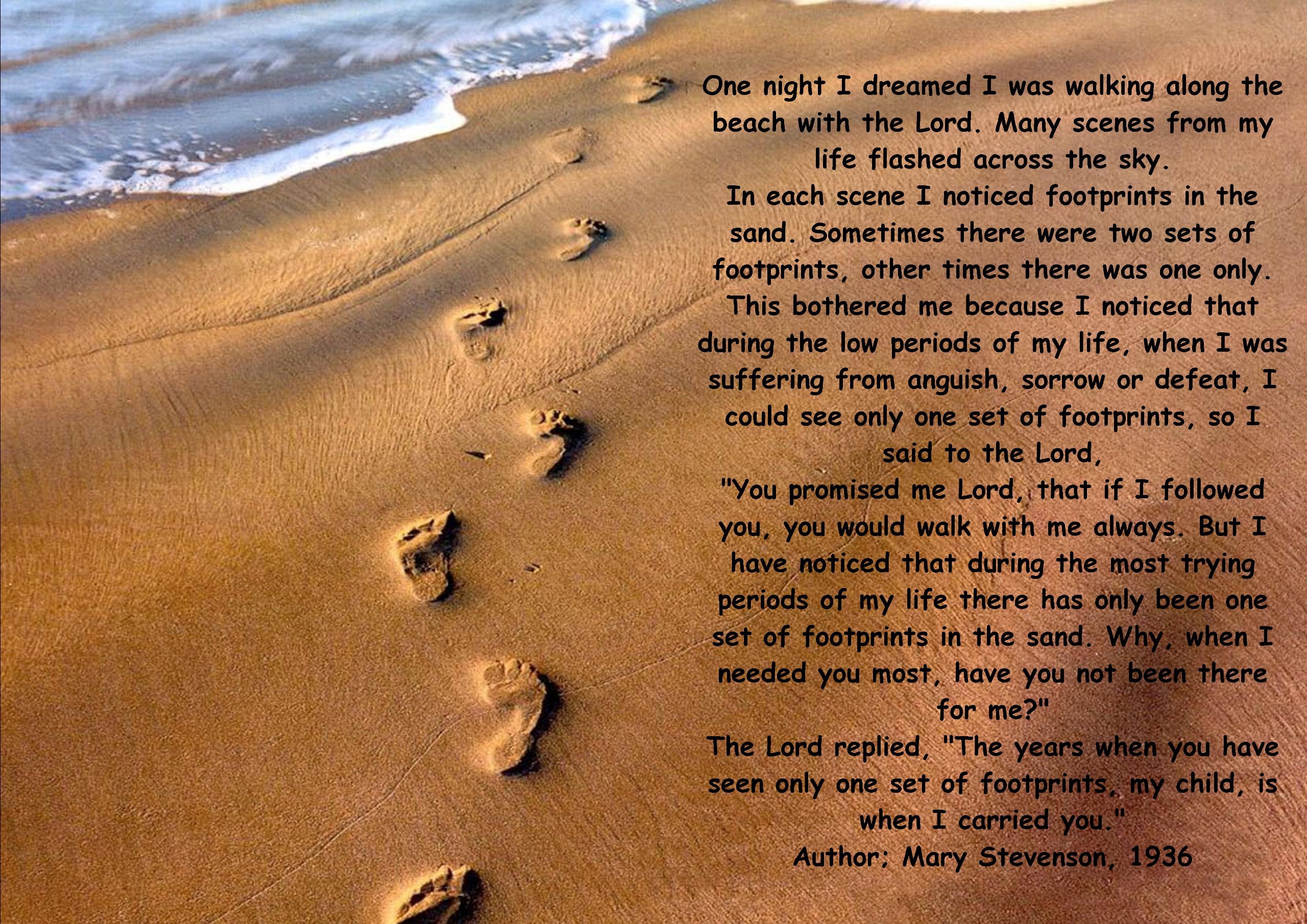 SIGNED BY THE STARS Footprints poem inspirational motivational print.