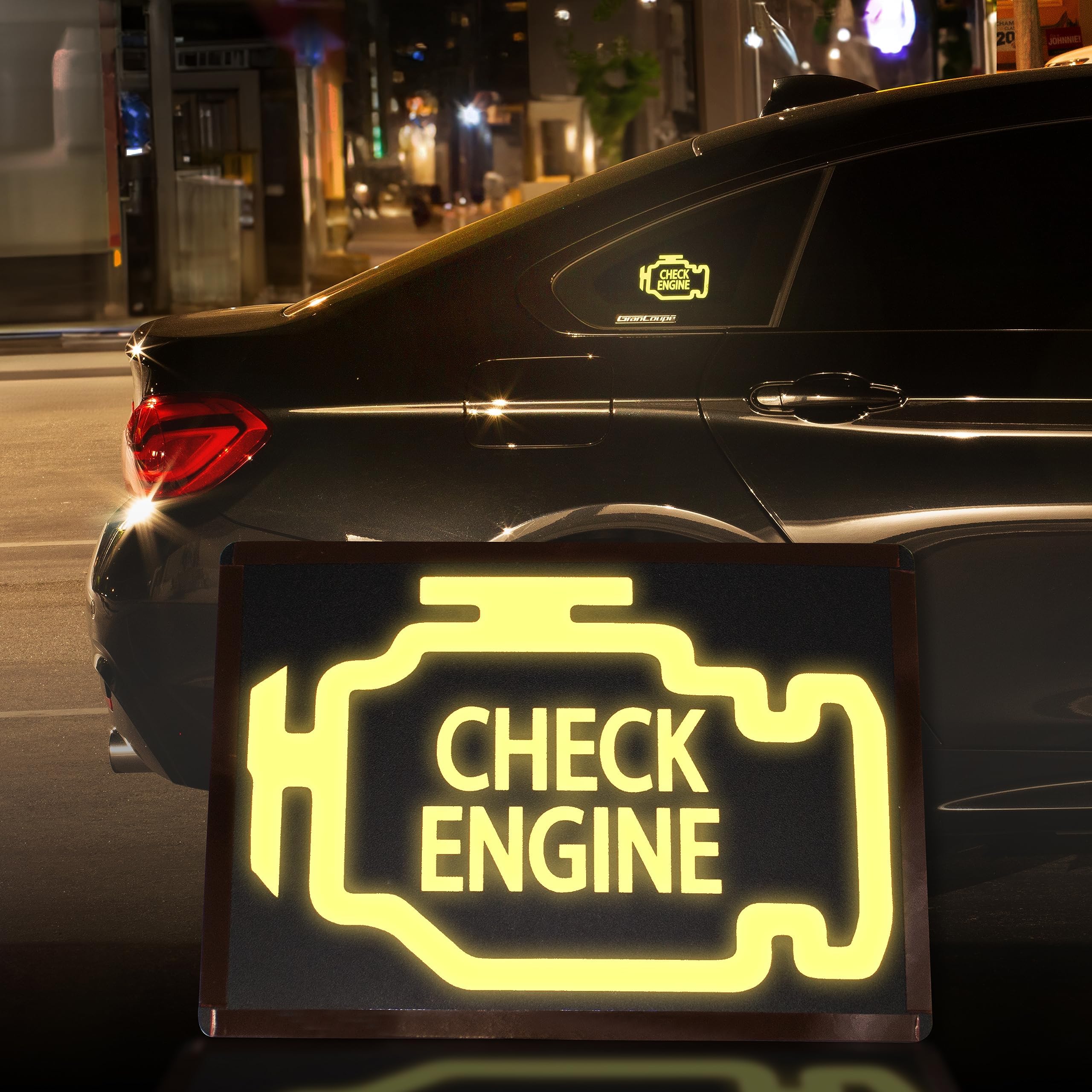 RevvTech LED Check Engine Light Car Decal Light Up
