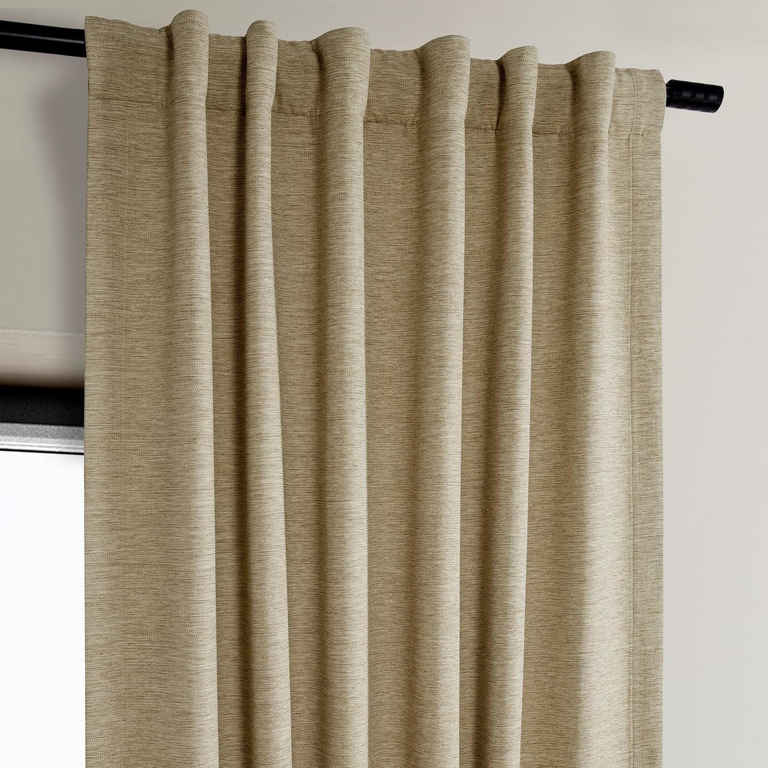 Ginger Polyester Blackout Curtain Panel with Rod Pocket