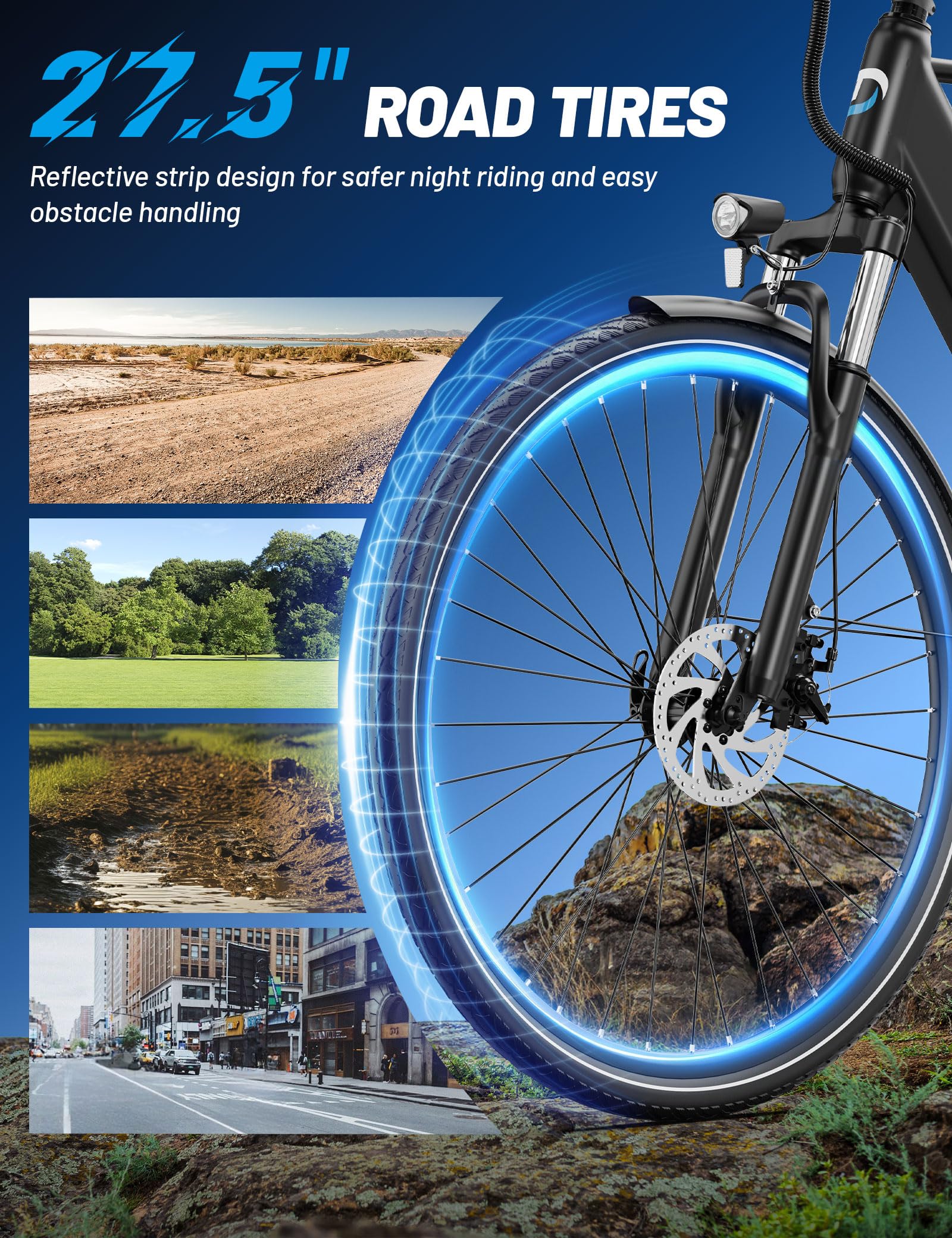 C29 Lite Bicicletta Elettrica Uomo e Donna, 27.5 Pollice Ebike Mountain Bike Integrata 486Wh & Motore 250W, 4 Livelli di Modalità Assistita & Sospensione Anteriore, Bici da Città 7 Velocità