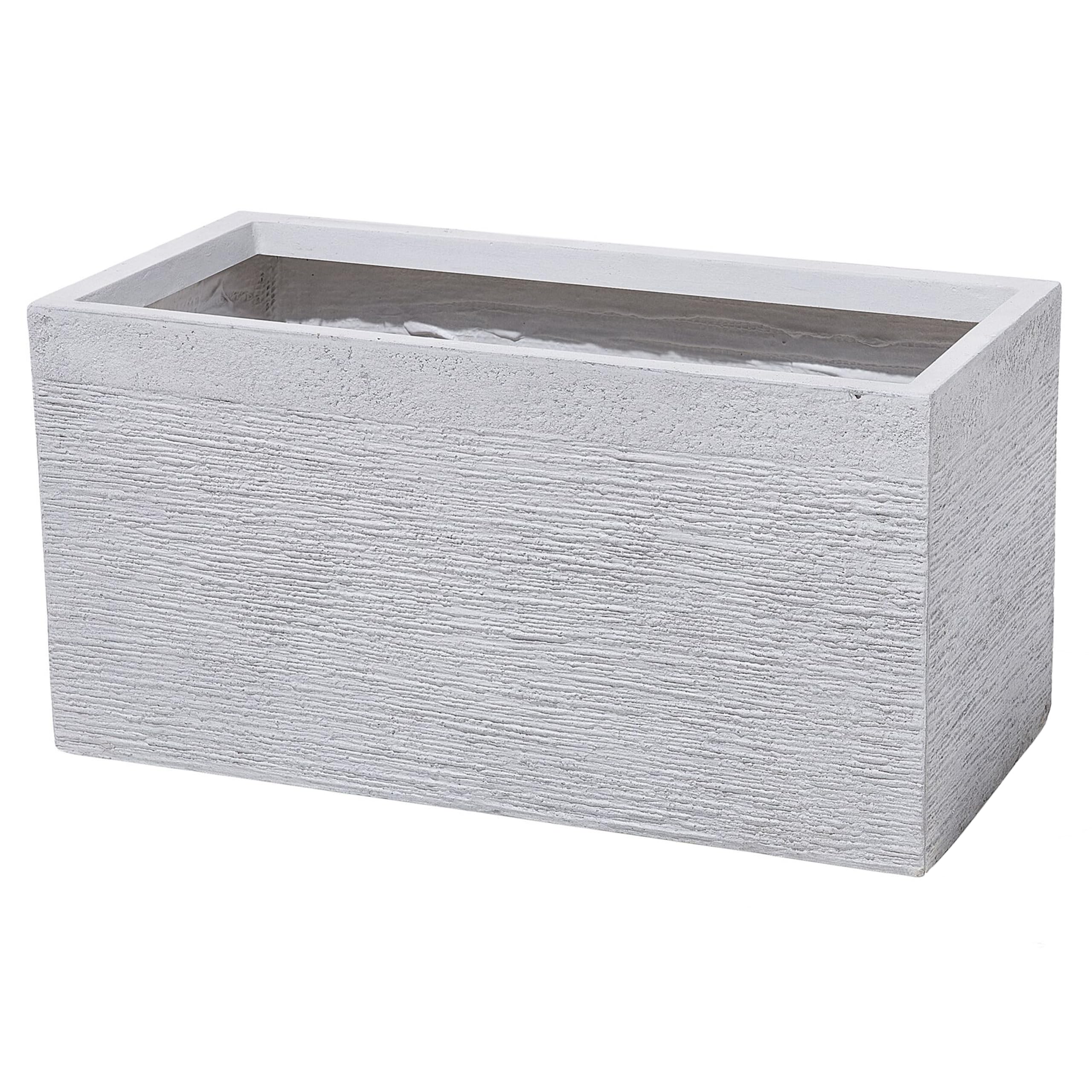 Praktischer Blumentopf 60 x 29 x 30 cm Steingemisch weiß Myra