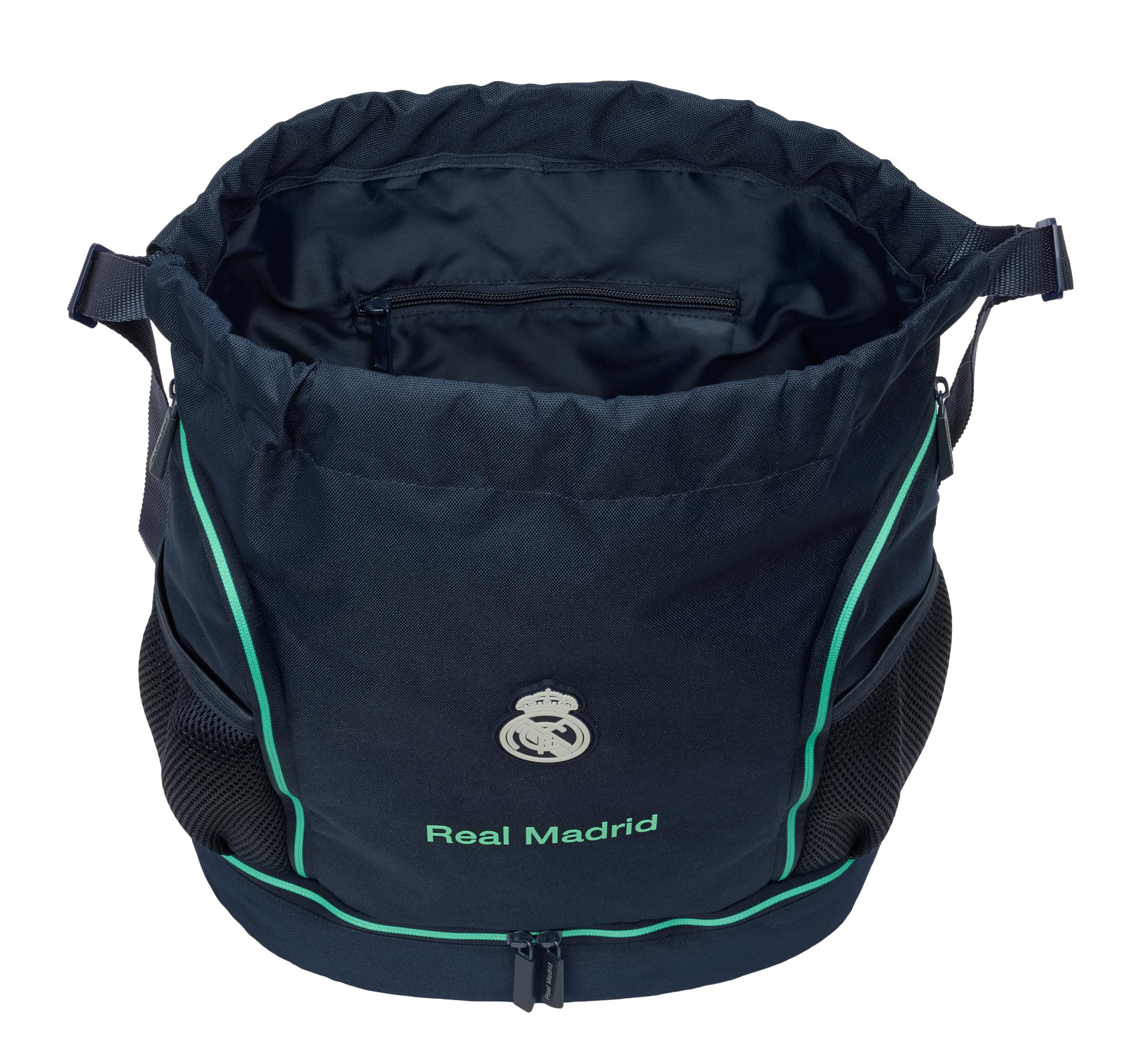 REAL MADRID 2ª EQUIPACIÓN 25/26 - Mochila Saco, Mochila, Ideal para Niños de Diferentes Edades, Cómoda y Versátil, Calidad y Resistencia, 34x15x43 cm
