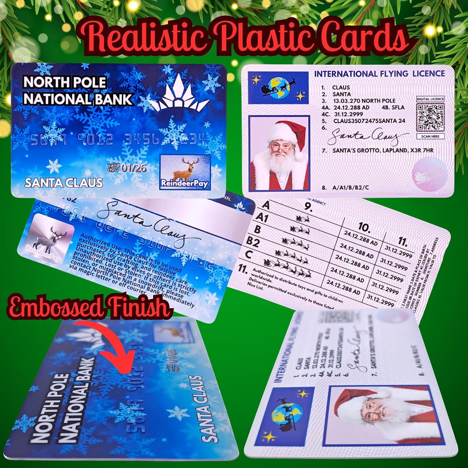 Santa's Lost Wallet Evidence Kit – Including an Actual Wallet - Magical Christmas Eve Set with Bank Card, Sleigh Flying License, North Pole Money, Loyalty Cards, Receipts & Many More Fun Surprises