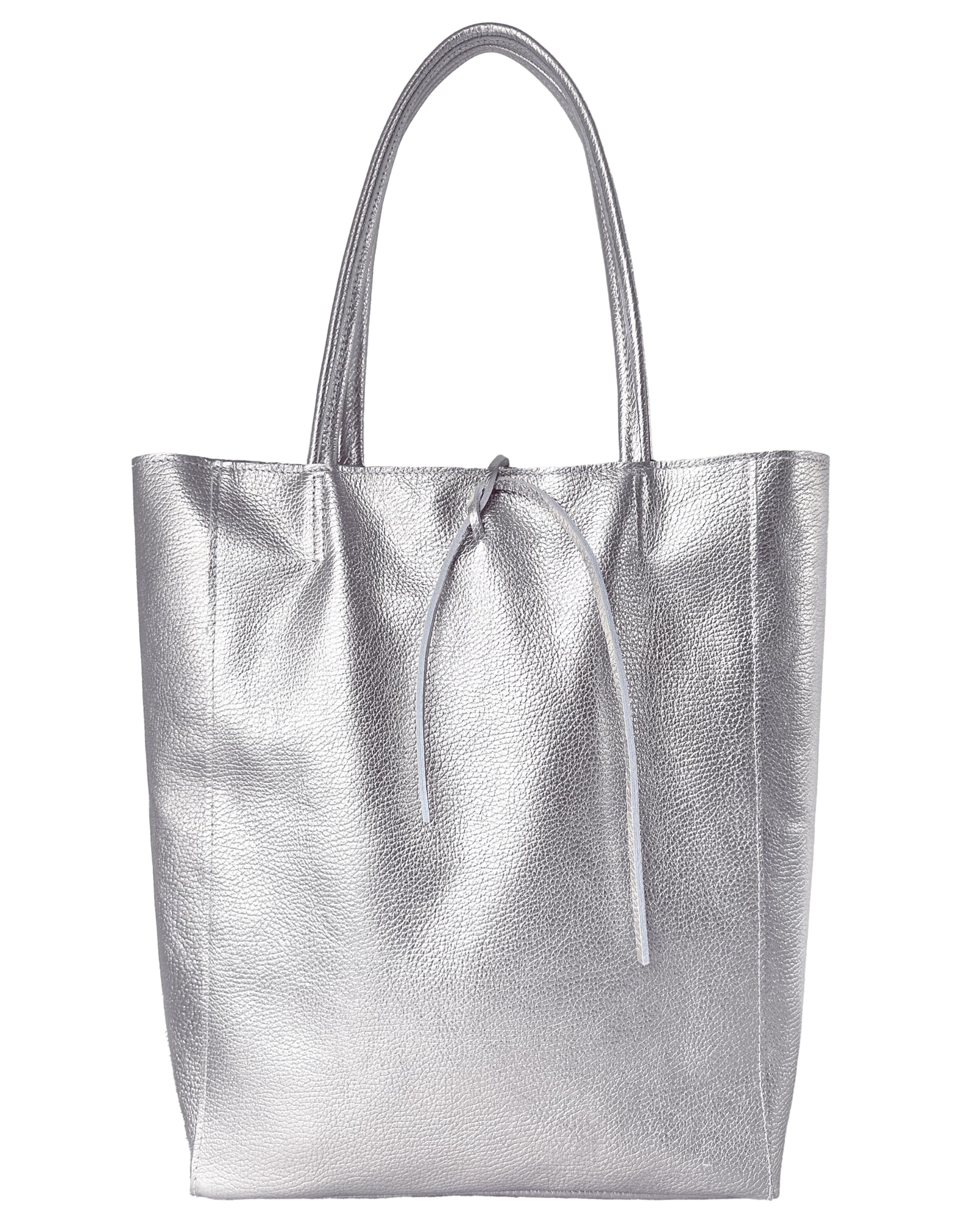 Italian Metallic Calf Leather Tote Bag
